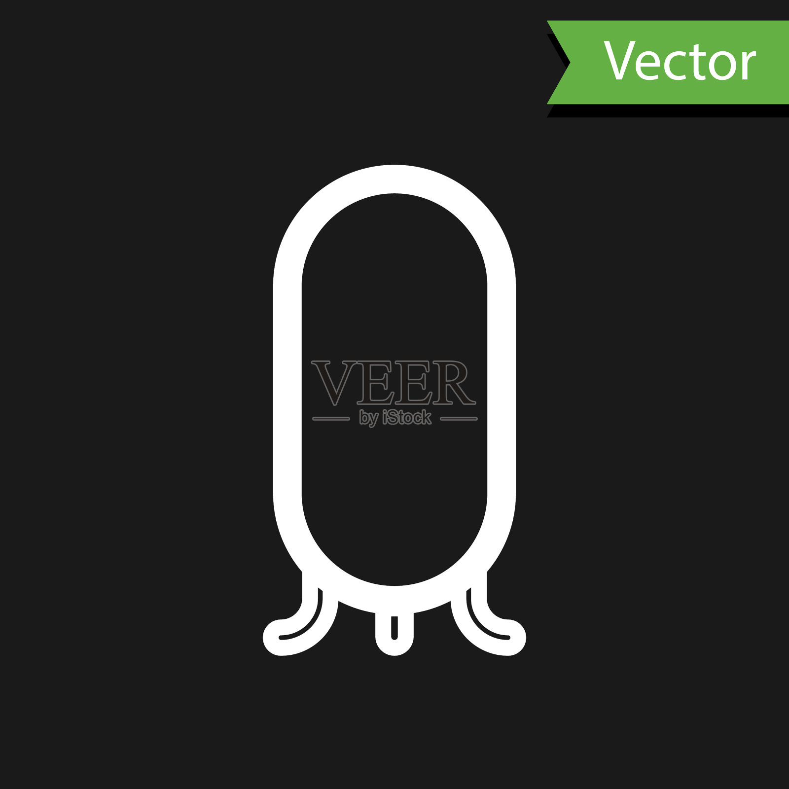 卧室用白线大通体镜插画图片素材