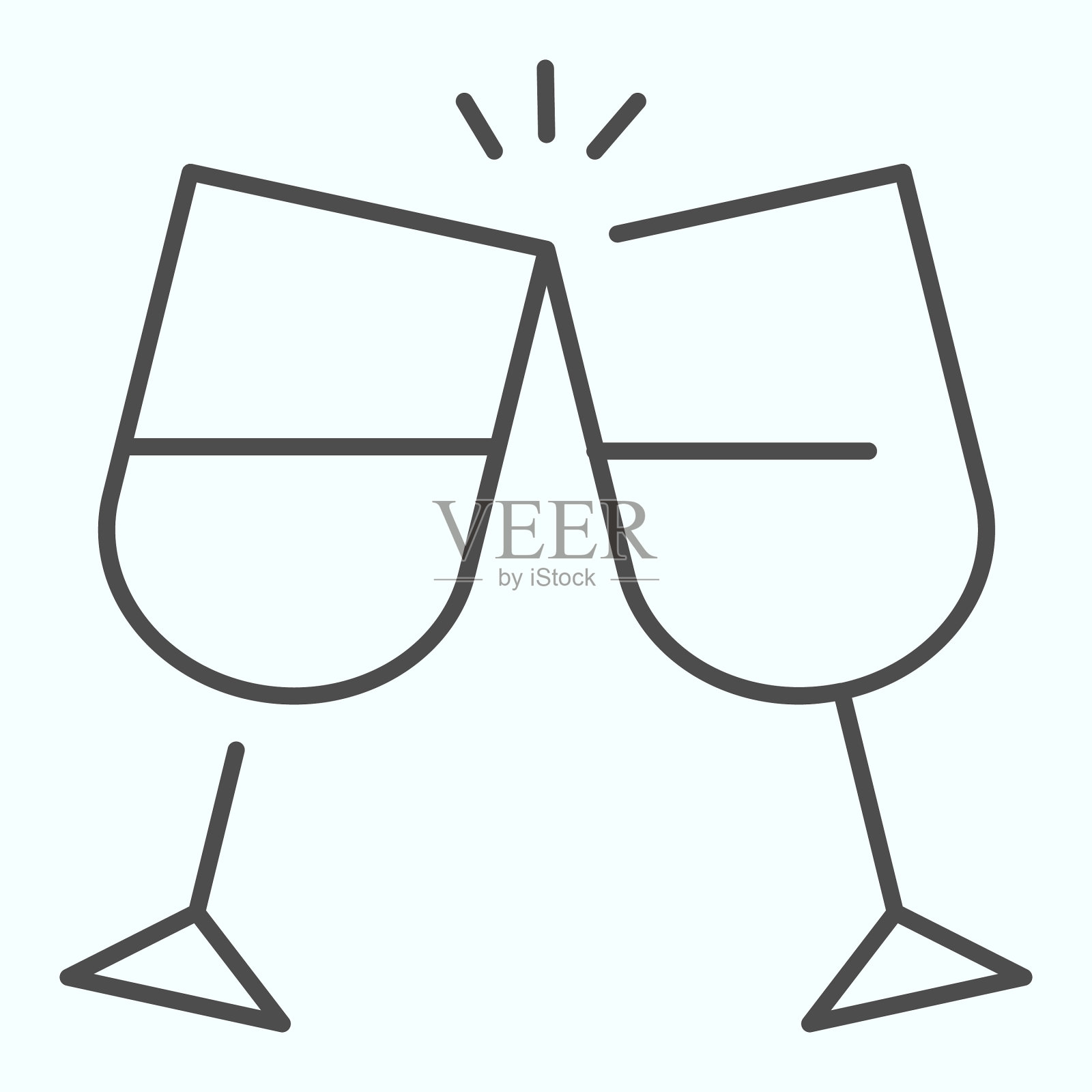 碰杯细线标志玻璃器皿插画图片素材