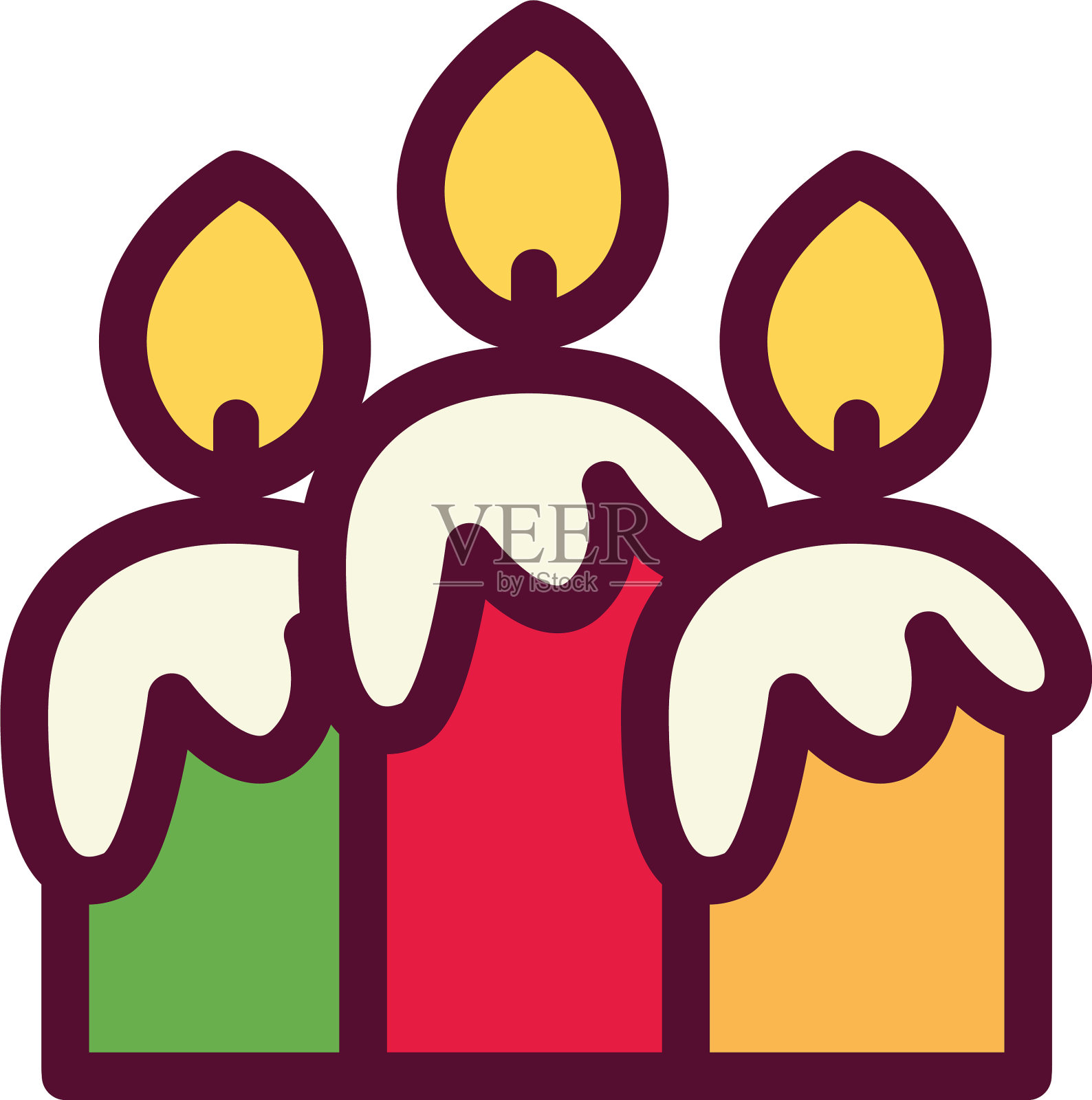 孤立的蜡烛图标设计设计元素图片