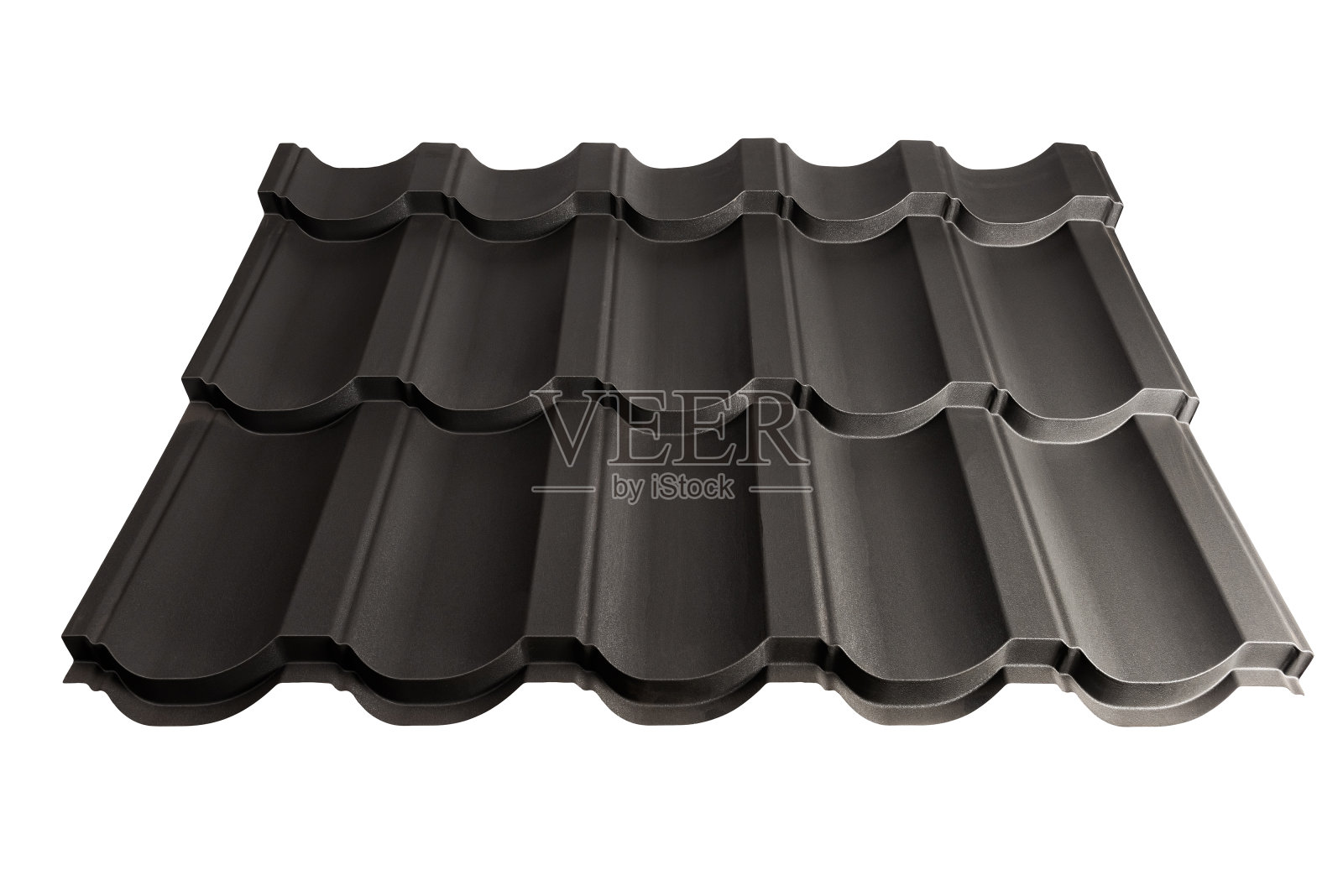 金属瓦，现代房屋屋顶材料。这套套装是专门为专门的互联网站点设计的。照片摄影图片