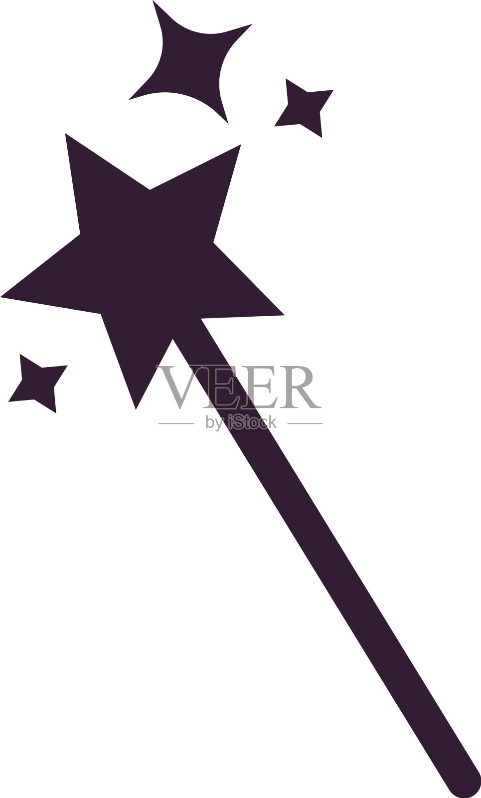 魔杖童话对象孤立图标设计元素图片