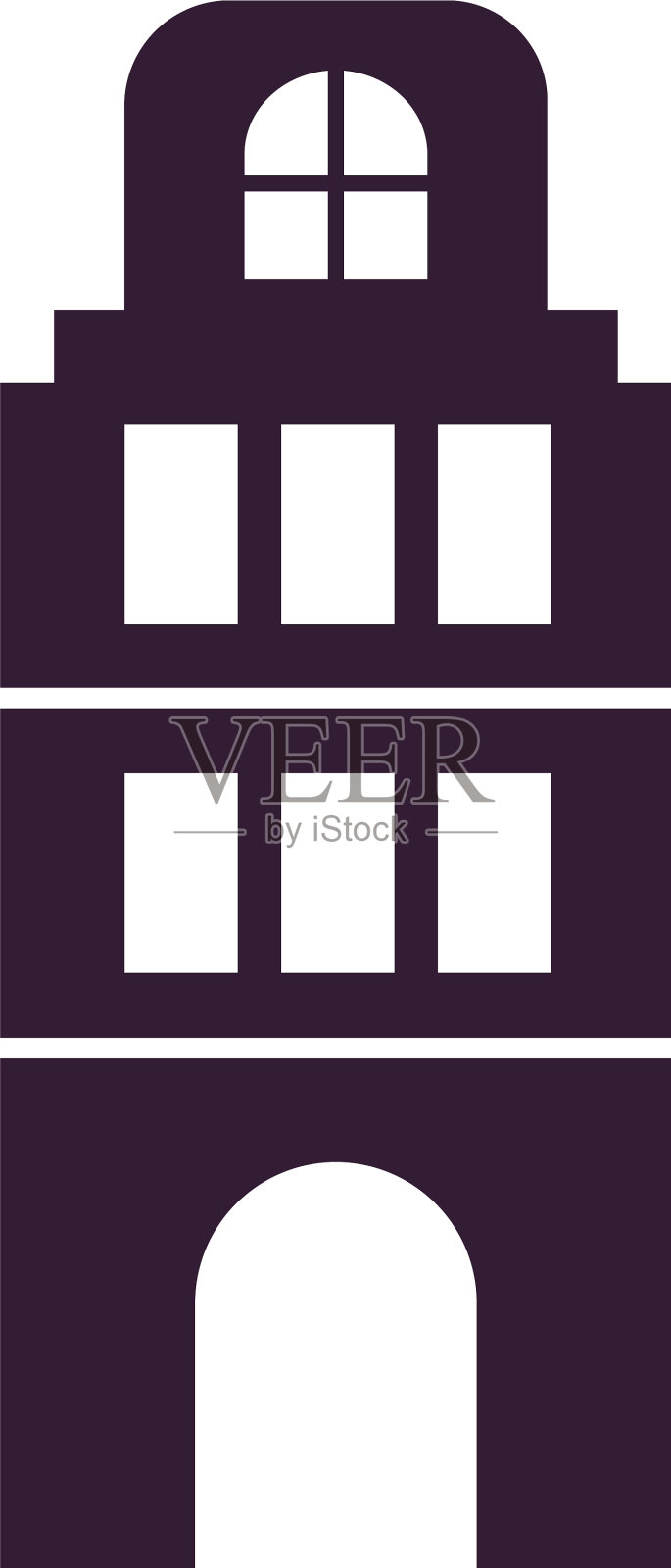 可爱的童话城堡孤立的图标设计元素图片