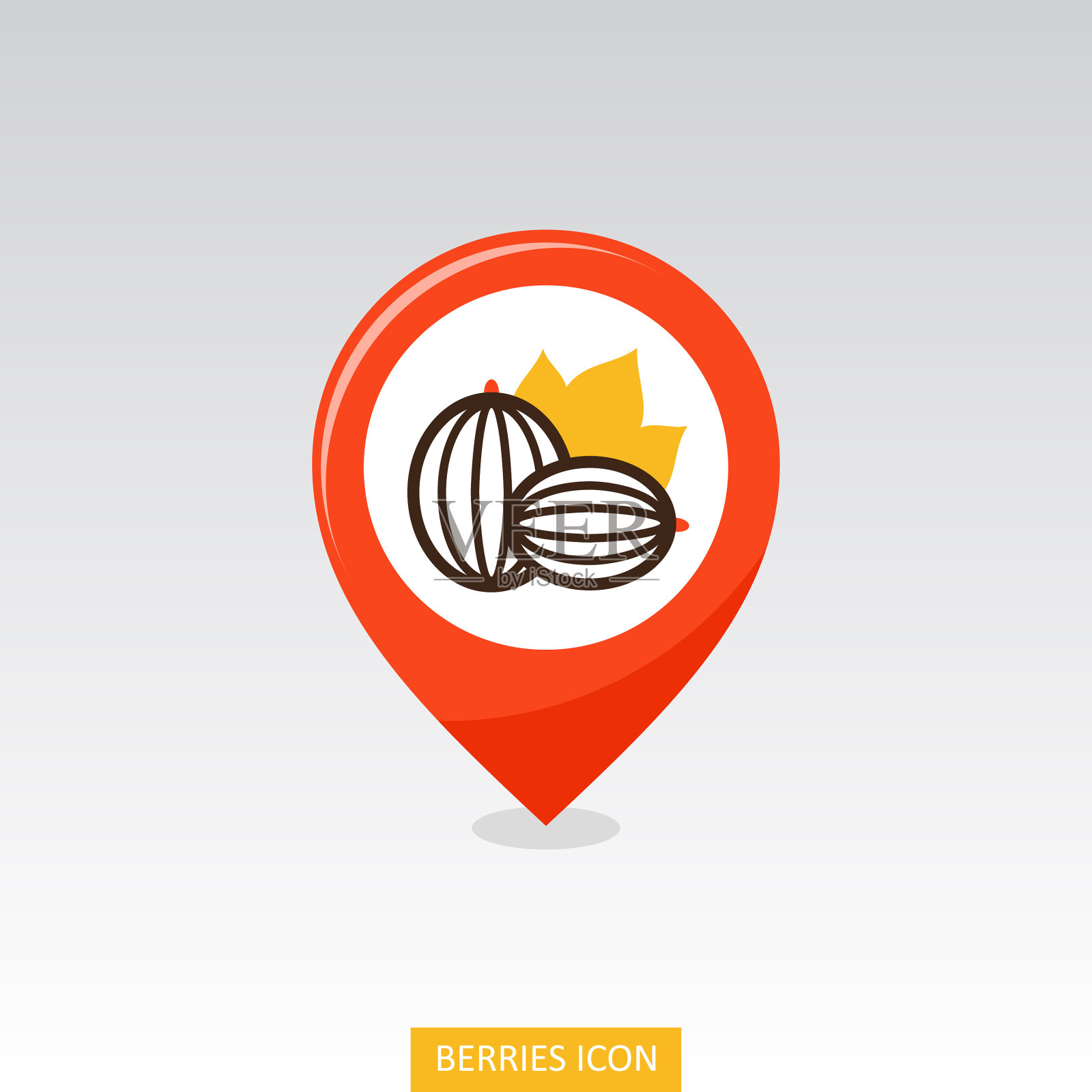 醋栗大头针地图图标醋栗浆果水果插画图片素材