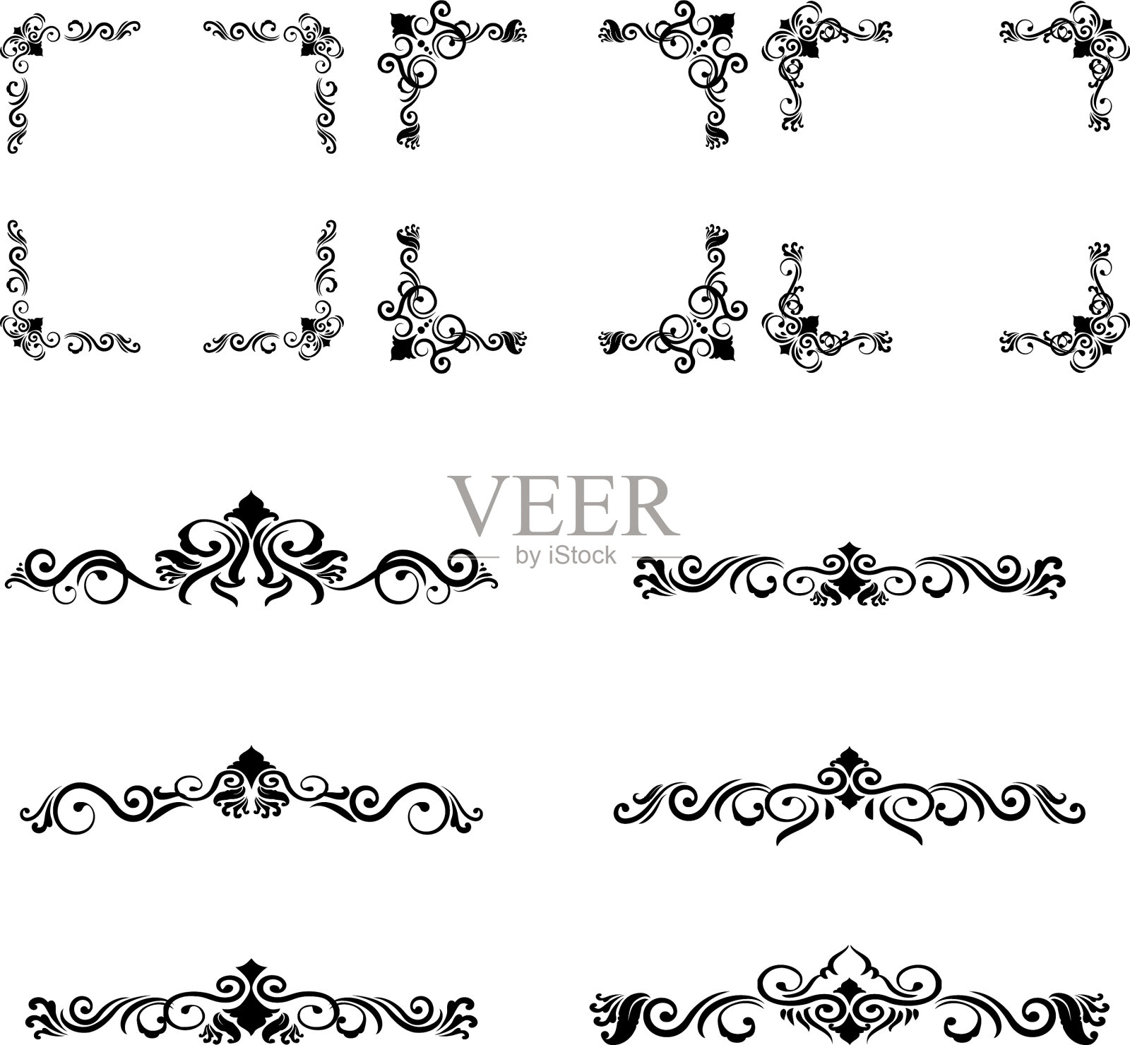 经典的装饰框架复古边框插画图片素材