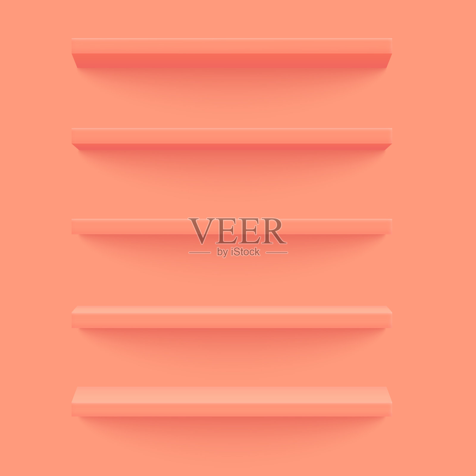 粉红色的3d架子在墙上木制水平插画图片素材