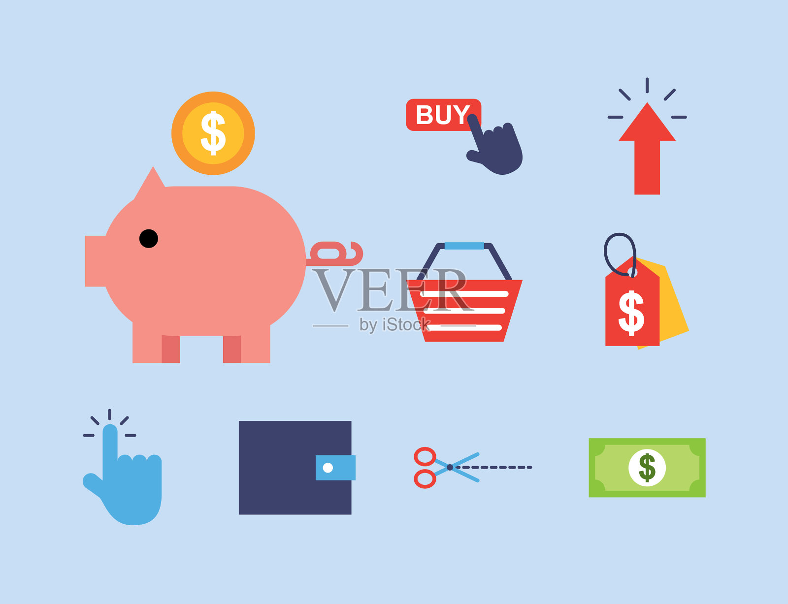 捆绑电子商务图标插画图片素材