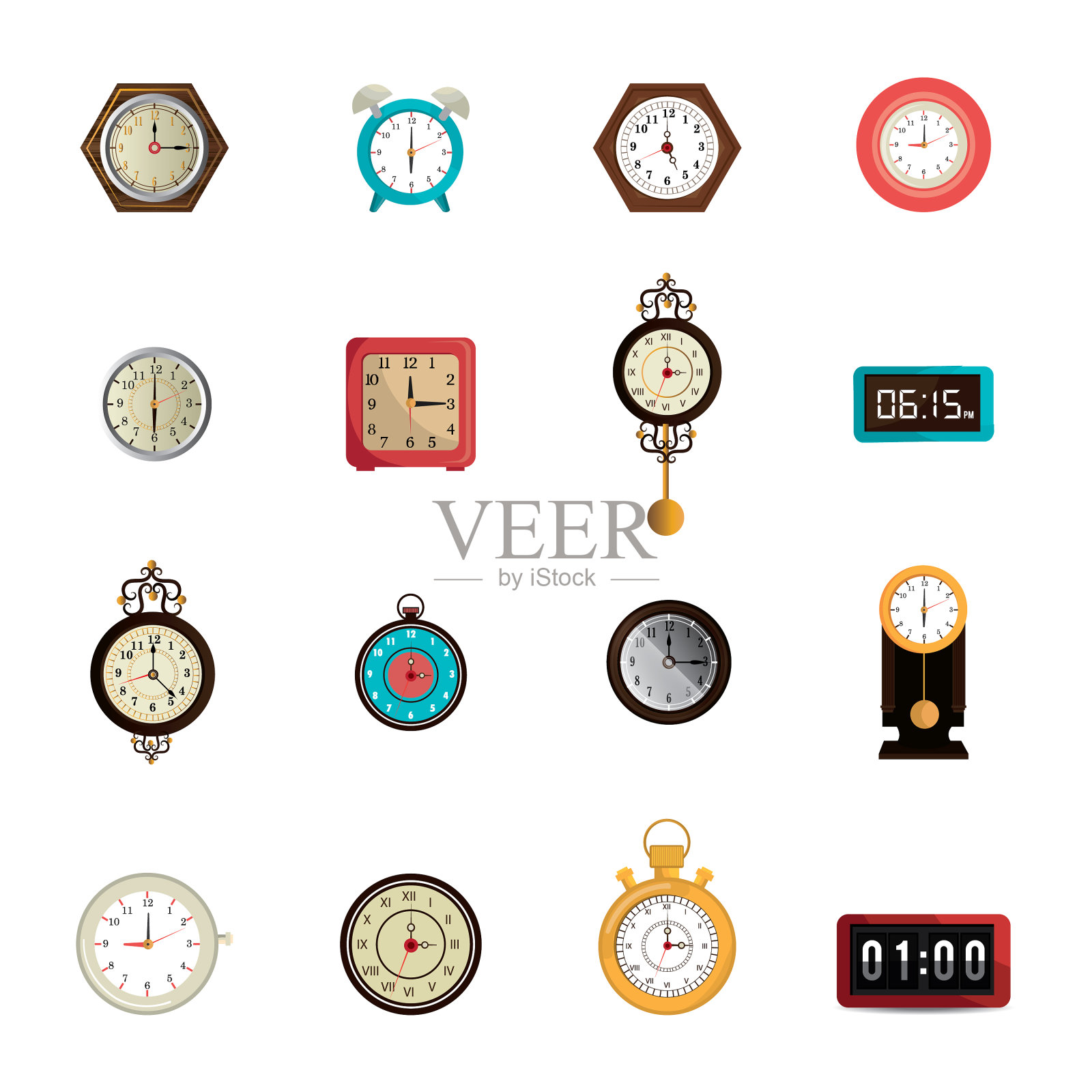 Bundle时钟不同的图标图标素材