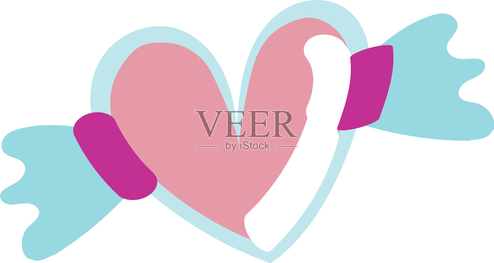 心有翅膀的爱的图标设计元素图片