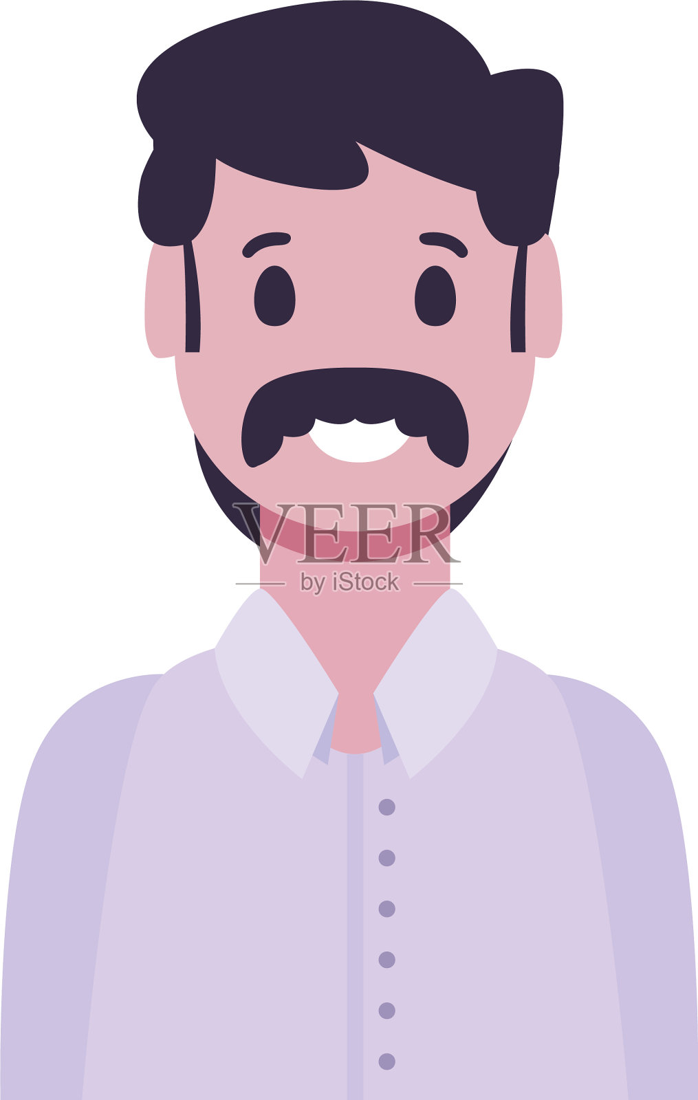 孤立的有胡子设计的化身设计元素图片