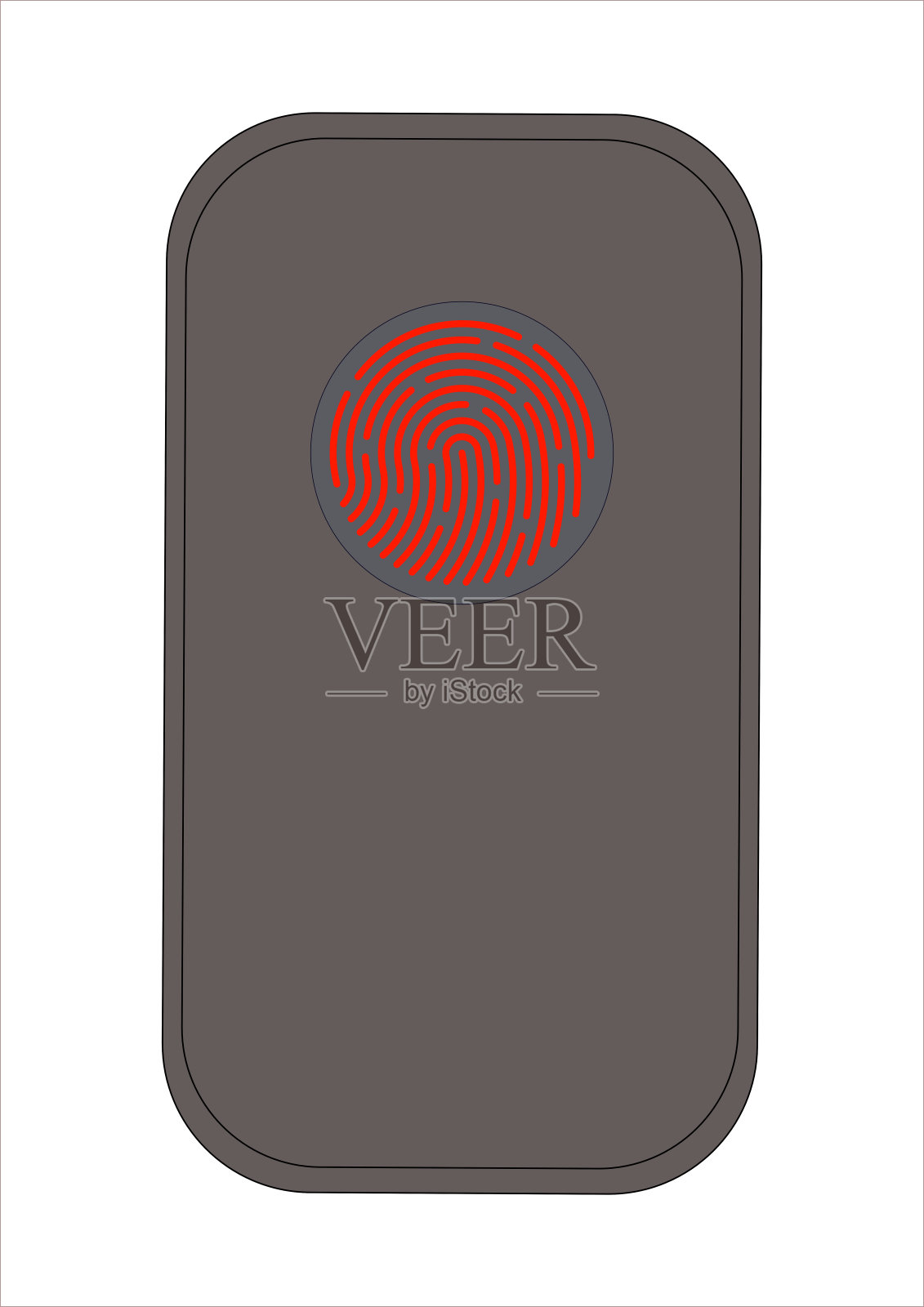 用生物指纹识别智能手机上的人。手机安全。安全。保密设备信息。模板文本。海报。插画图片素材