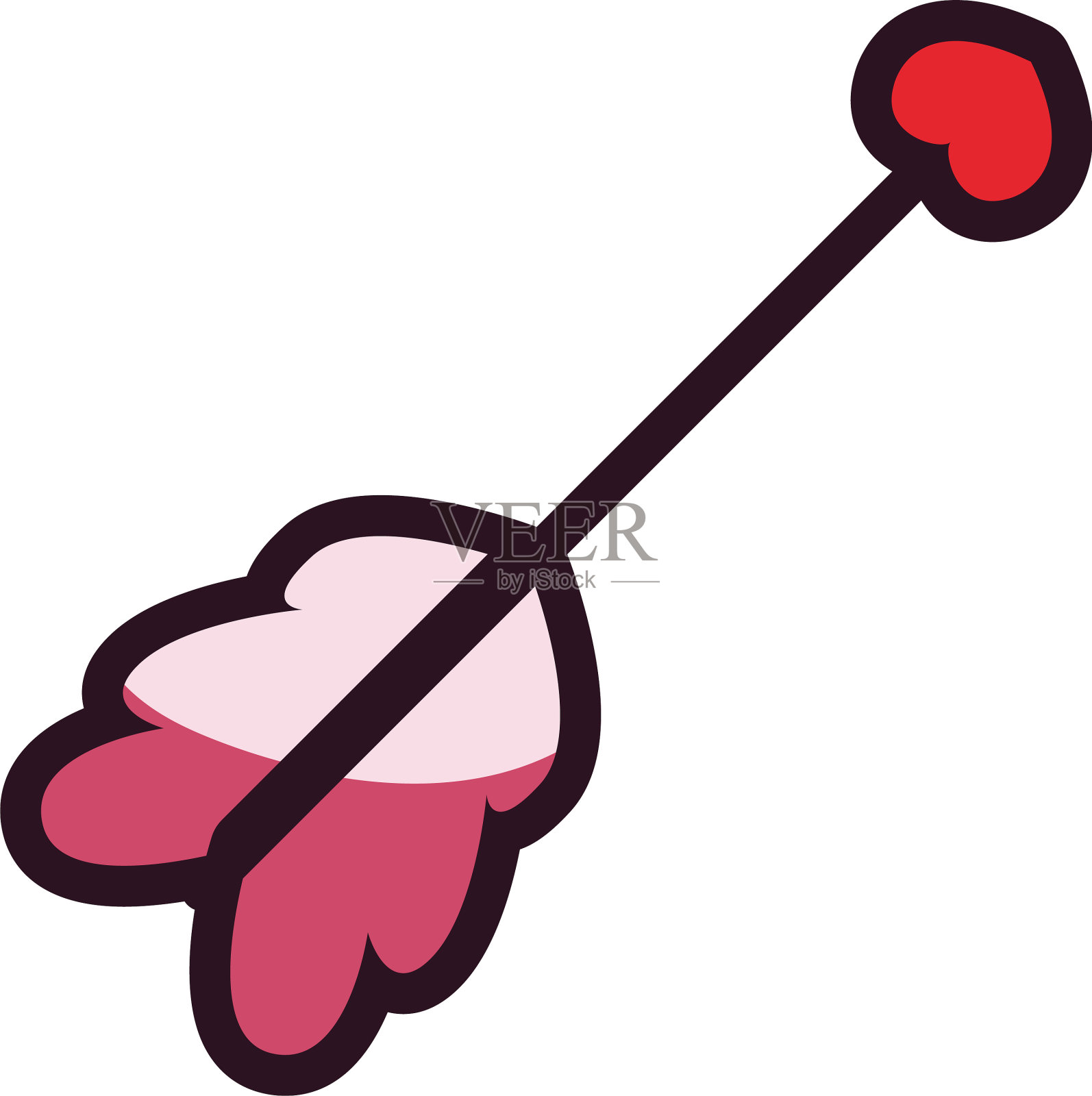 孤立心箭设计设计元素图片