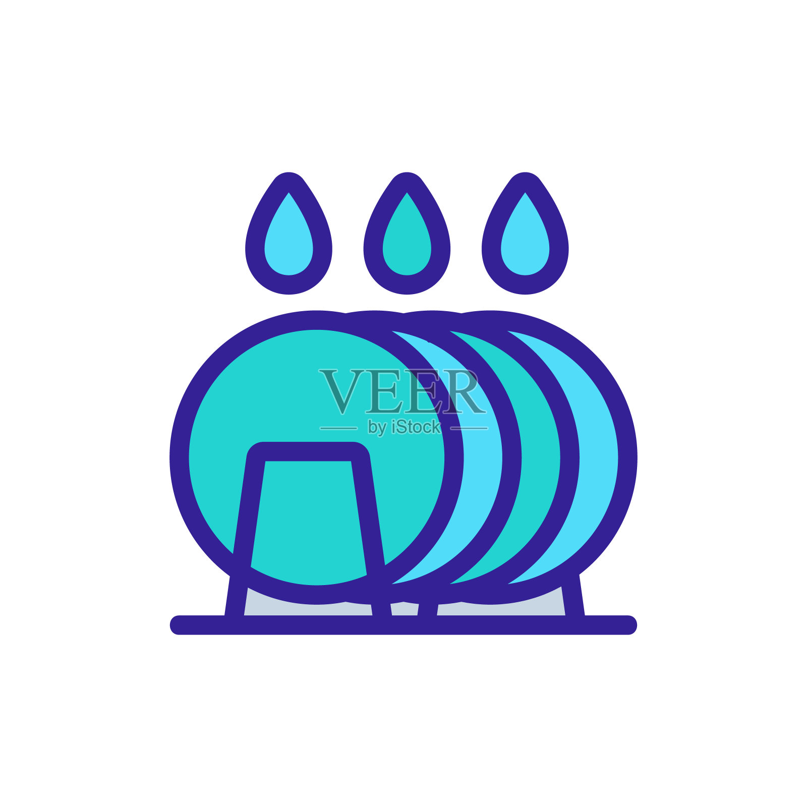 到达肥皂凝胶板上图标矢量轮廓说明插画图片素材