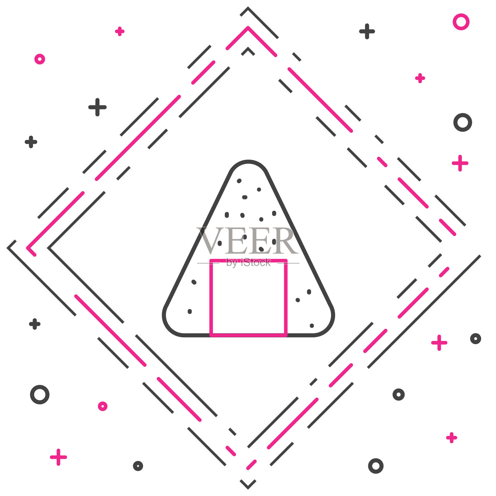 线饭团图标孤立在白色背景。日本的食物。色彩斑斓的轮廓的概念。矢量图图标素材