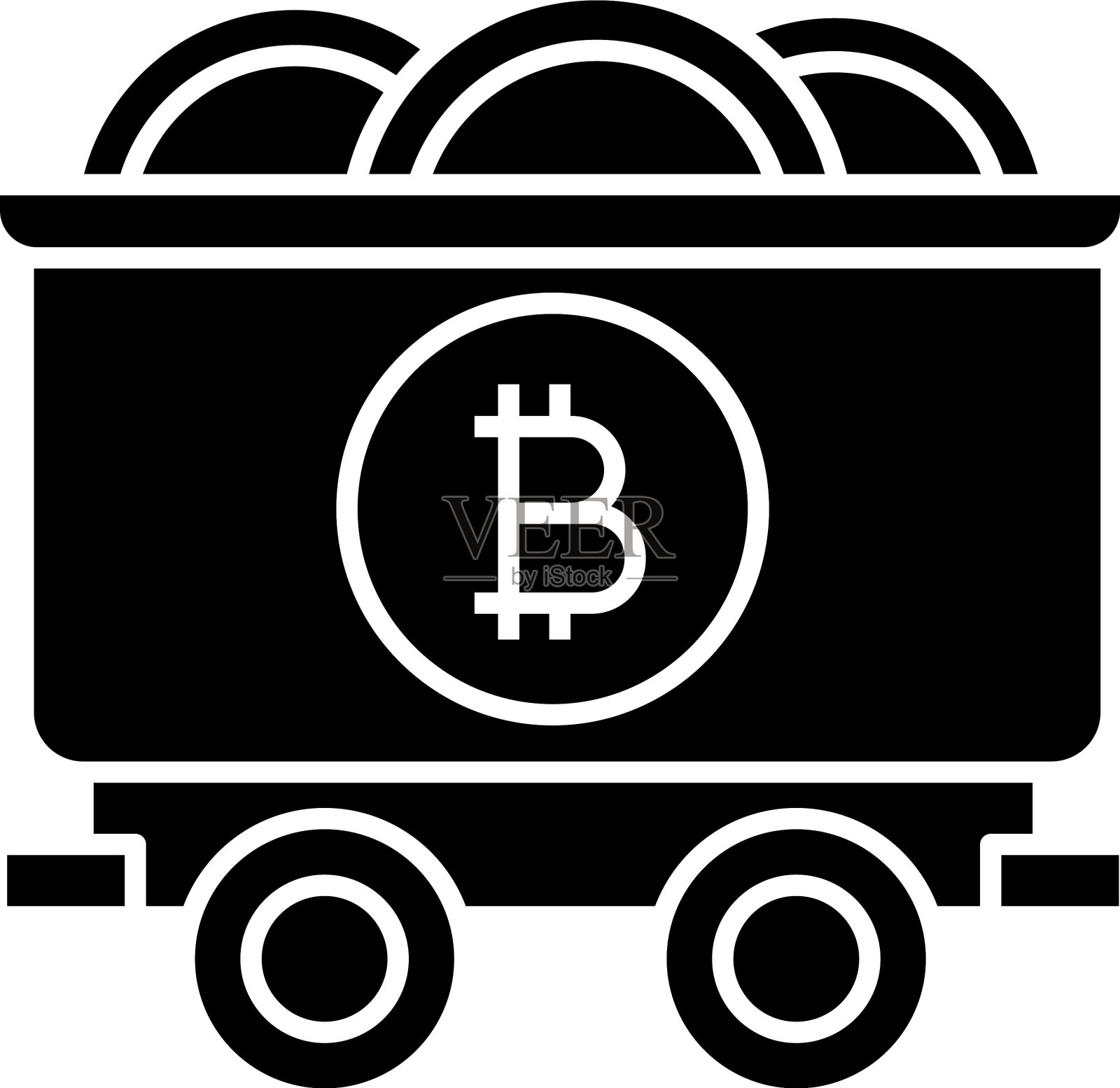 比特币挖矿业务字形图标设计元素图片