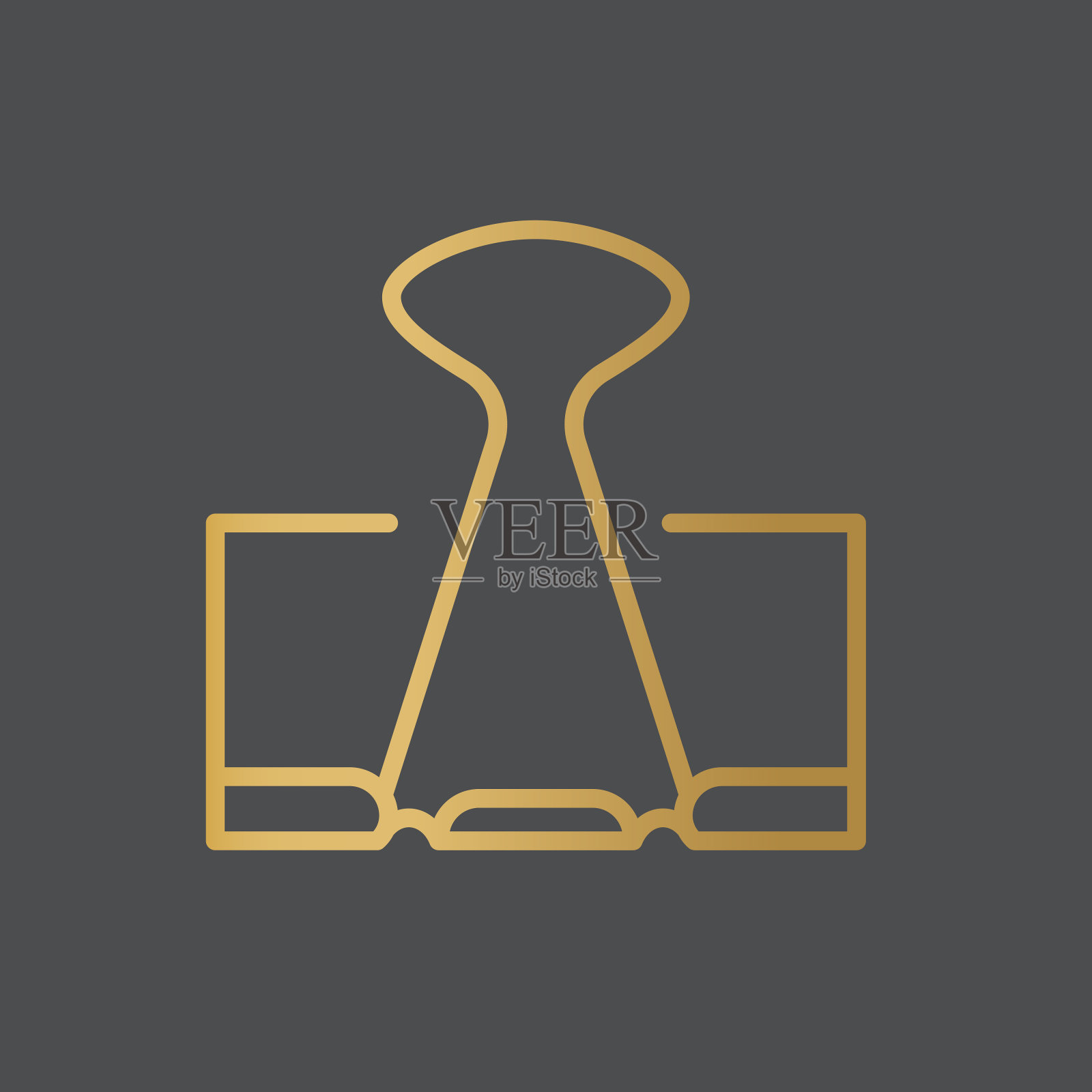 金色回形针图标图标素材