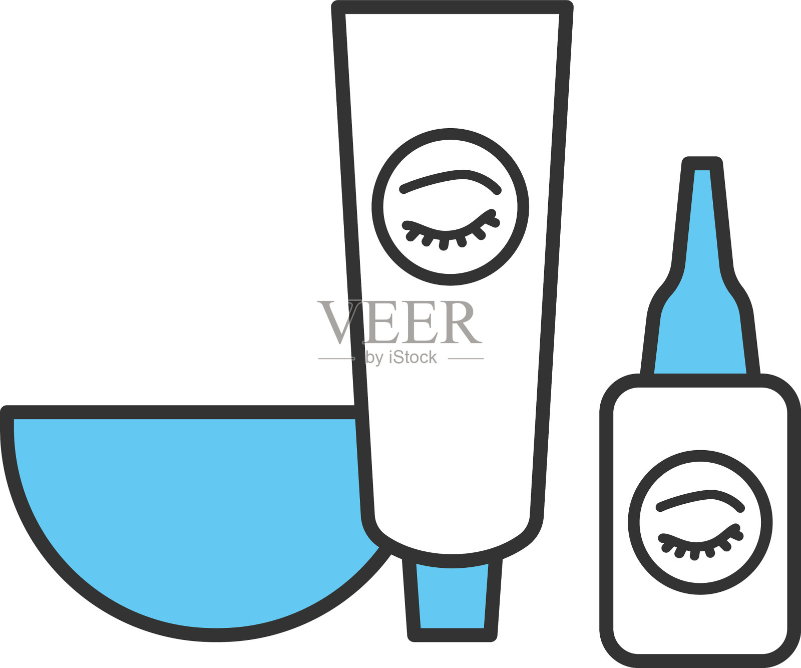眉毛和睫毛染料套装颜色图标设计元素图片