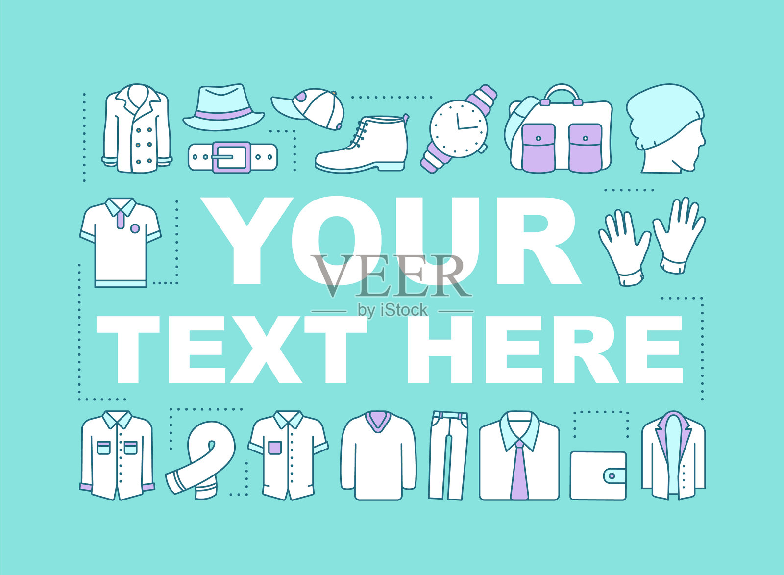 男士服装词概念横幅插画图片素材