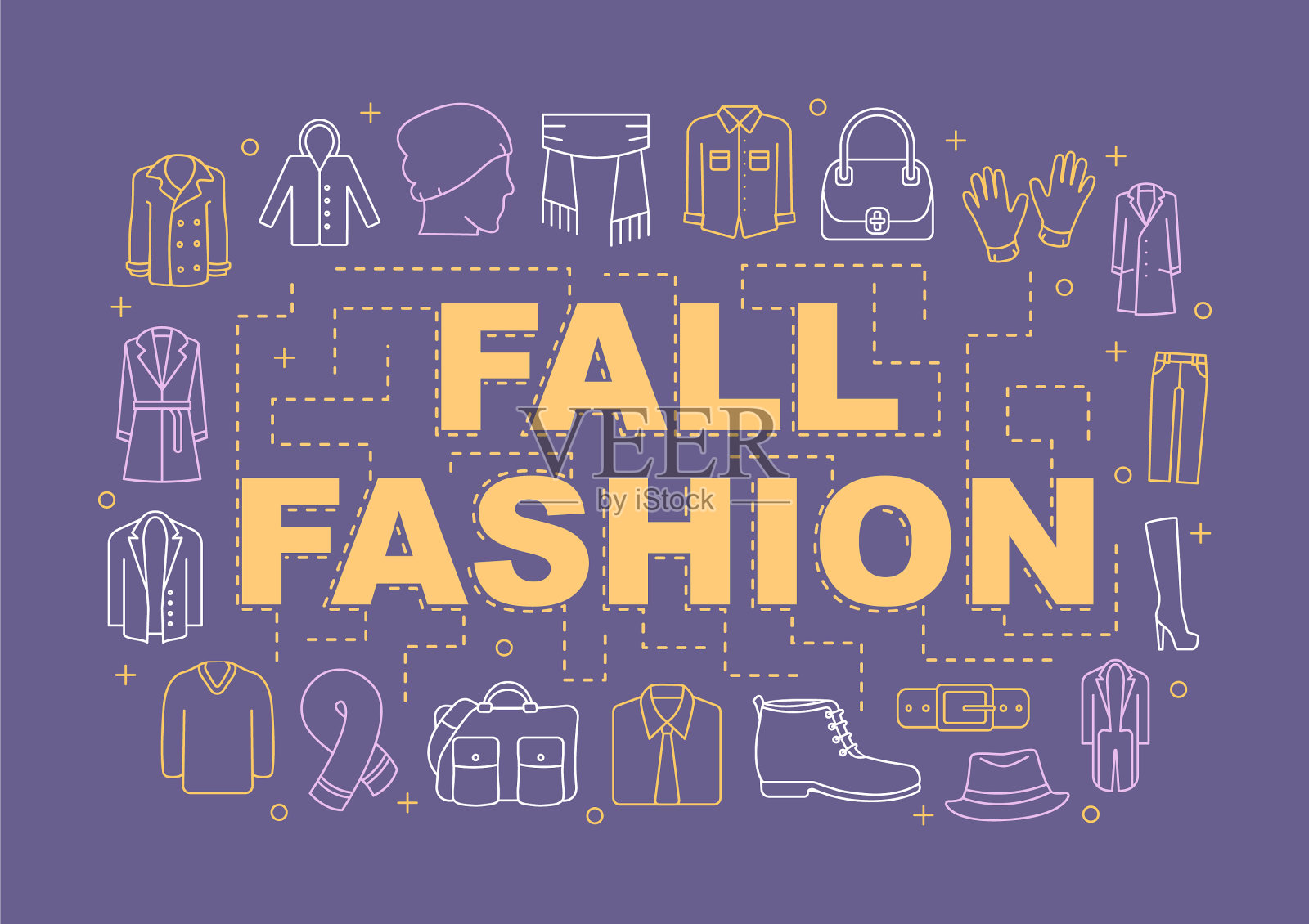 秋季时尚字概念横幅插画图片素材