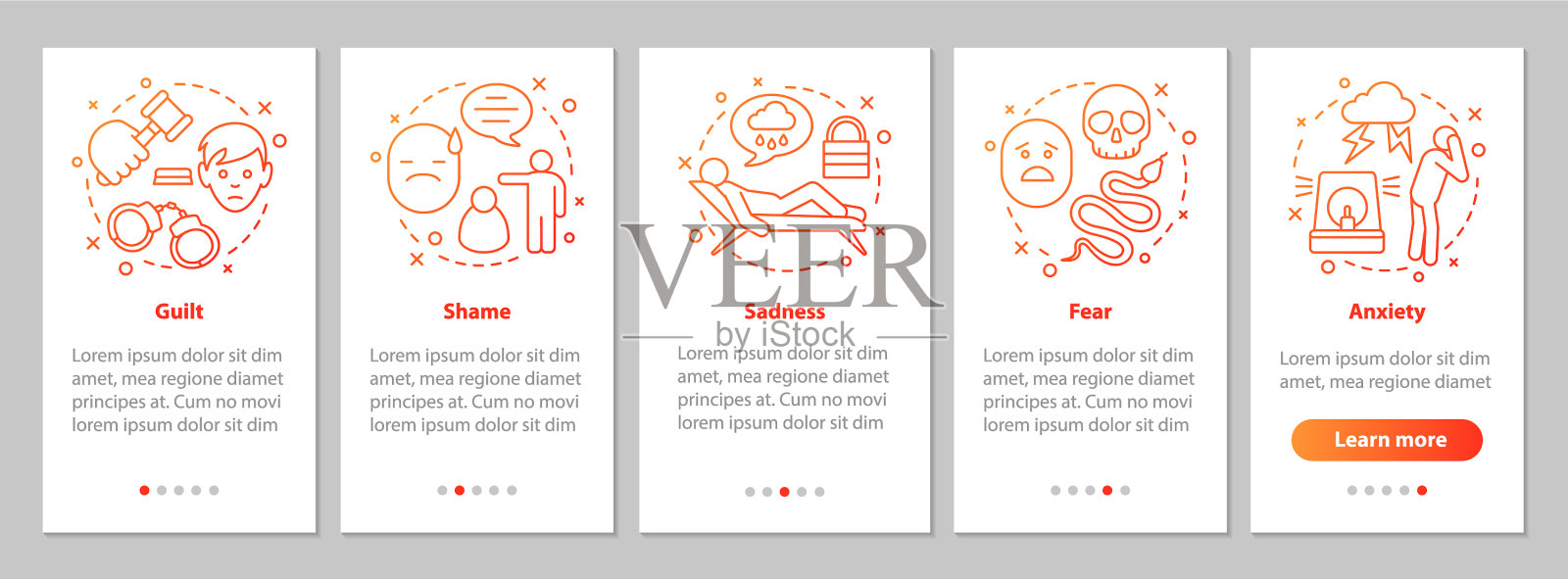 人类情感登陆手机应用页面屏幕插画图片素材