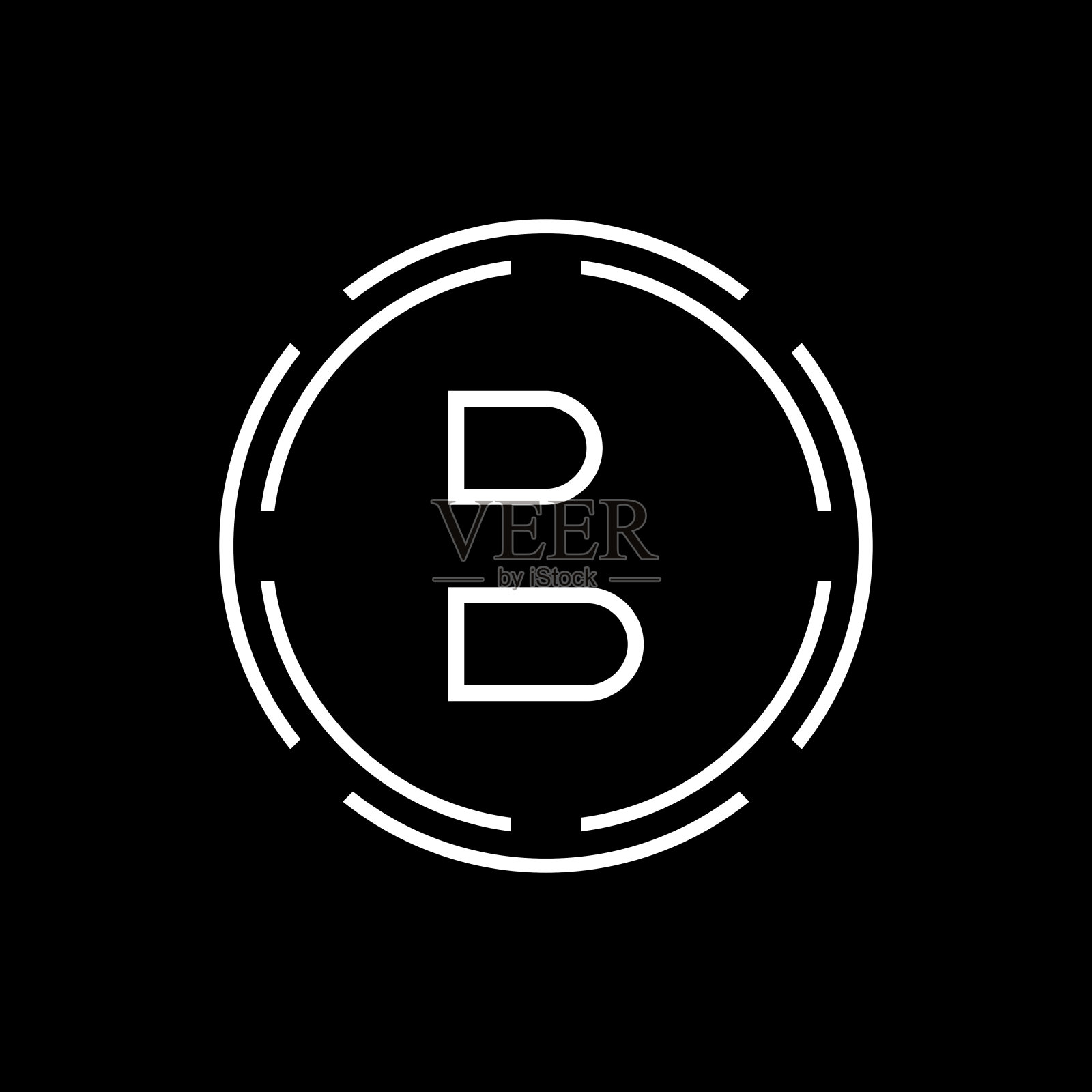 首字母B标志与奢侈品商业排版向量模板。创意抽象字母B标志设计设计元素图片