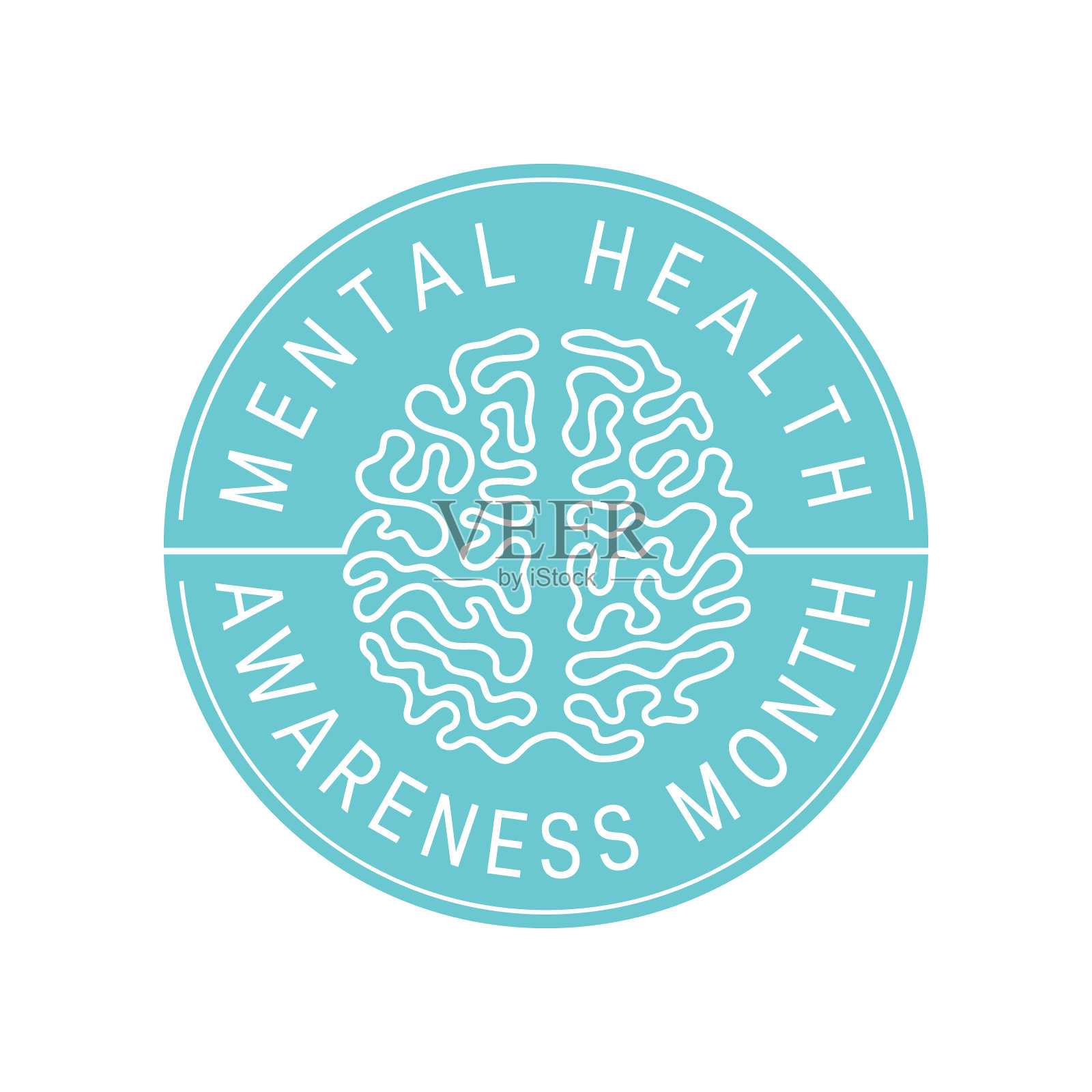 大脑连续线条图标，简单矢量图像插画图片素材