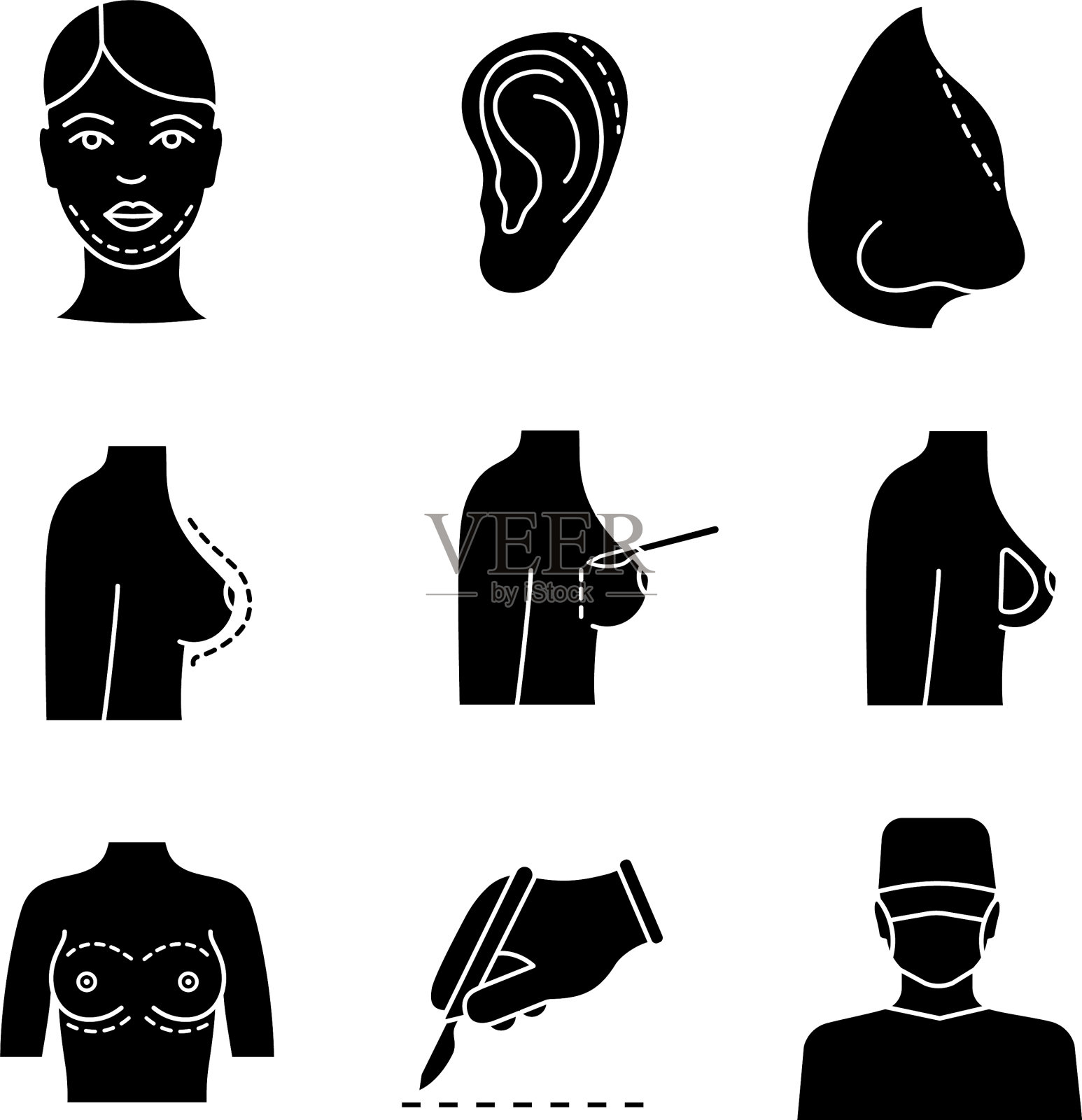 整形手术字形图标集图标素材