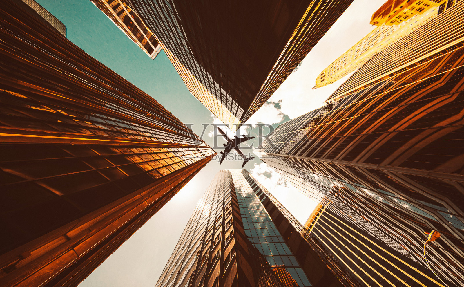 纽约的飞机照片摄影图片