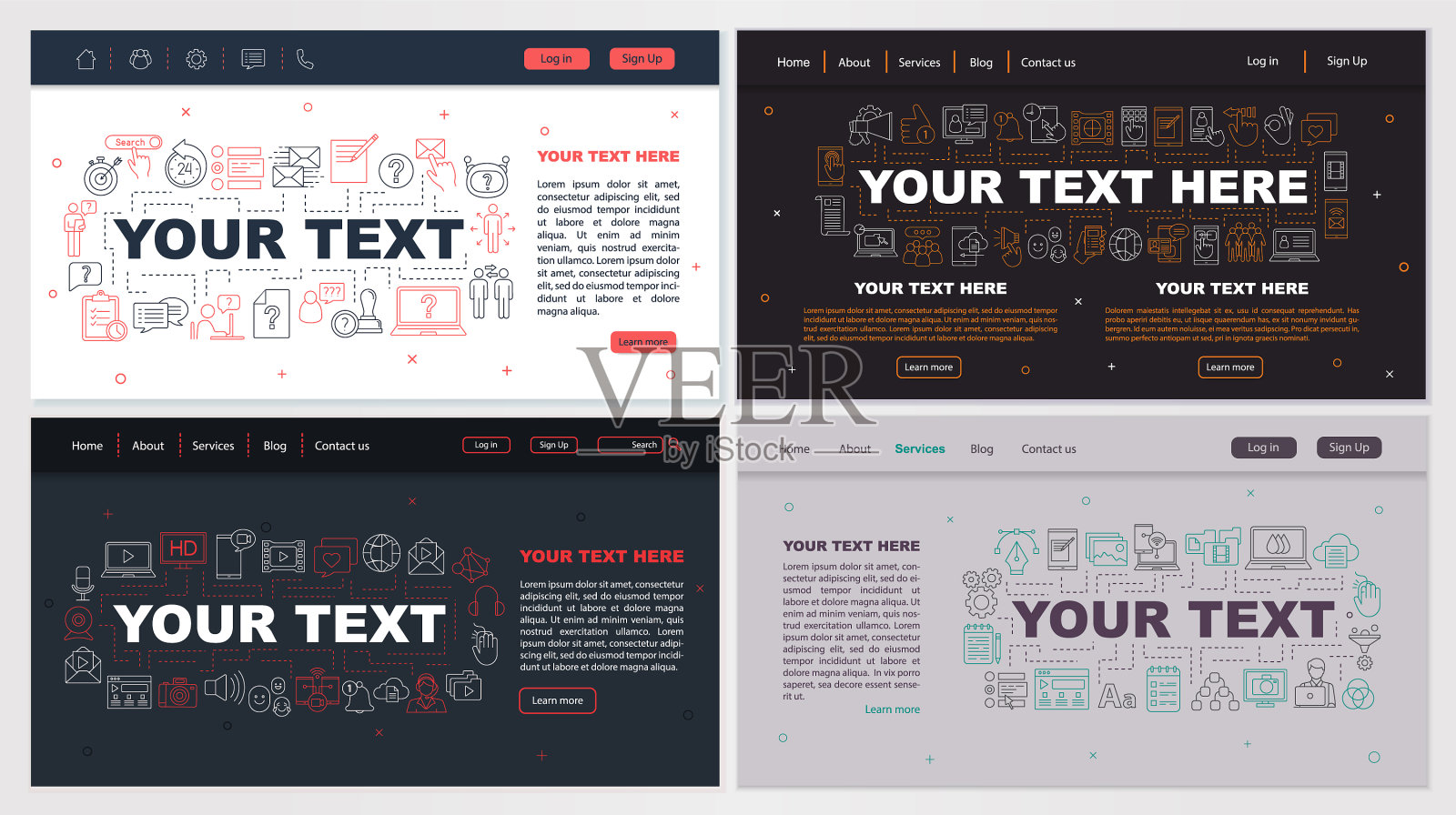 互联网服务和数字工具网页插画图片素材