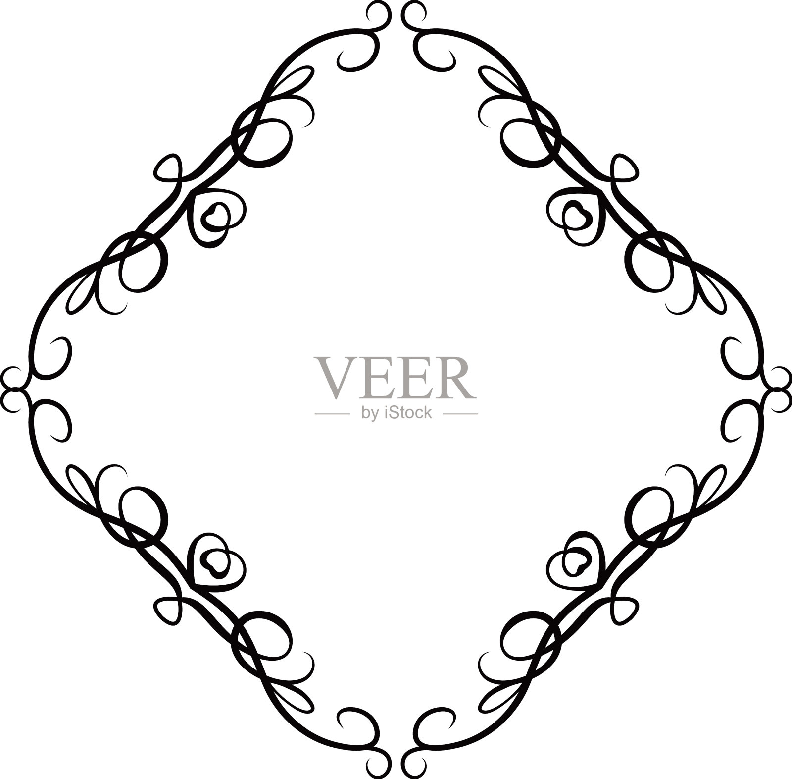 钻石仿古镜框设计元素图片