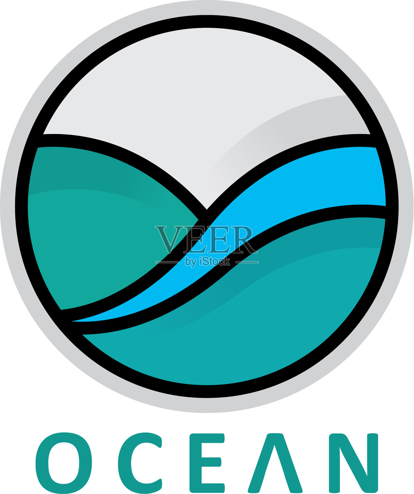 摘要海洋海浪插画图片素材