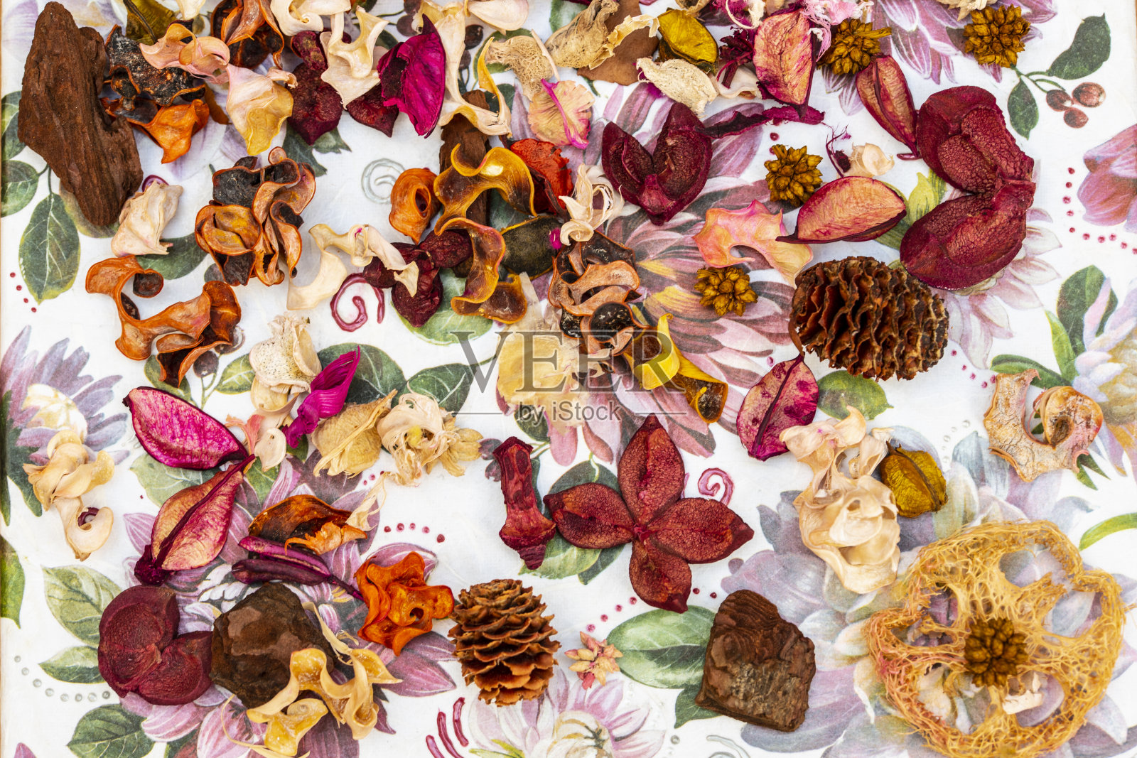 一套各种类型的菠萝与其他装饰图案照片摄影图片