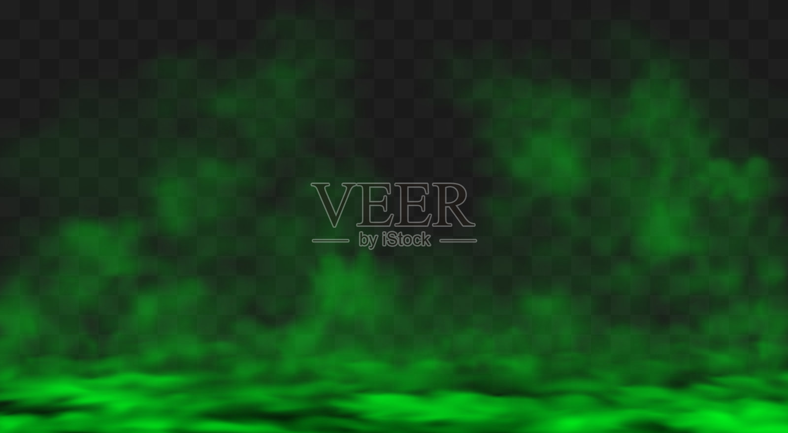 绿色烟雾或雾云散布在地面上插画图片素材