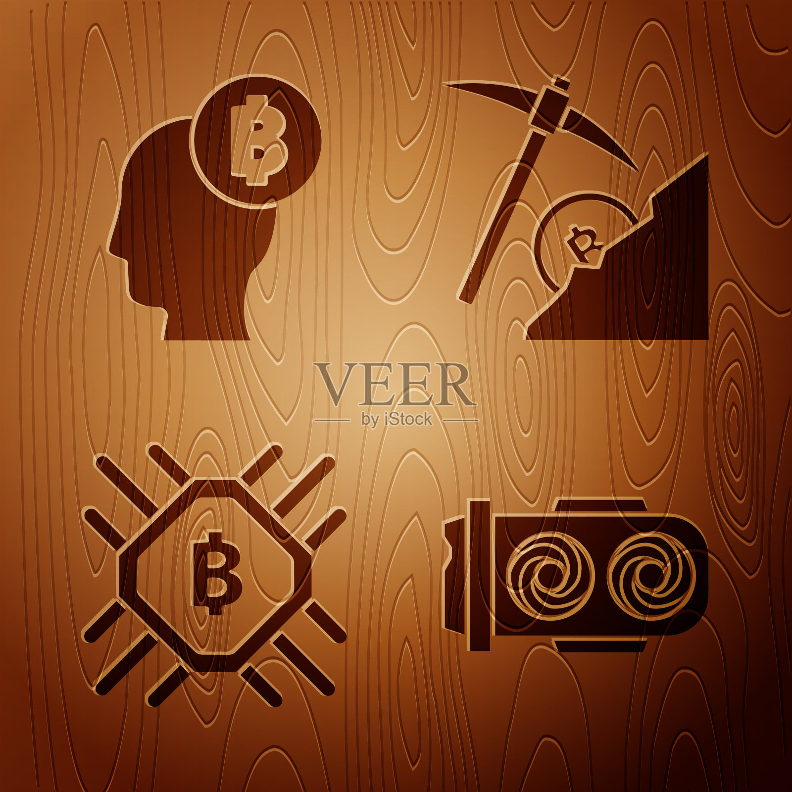 比特币挖矿场设CPU挖矿场图标素材