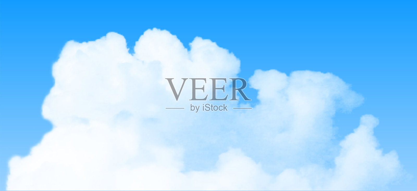 真实孤立的云在蓝天的背景。向量模板。插画图片素材