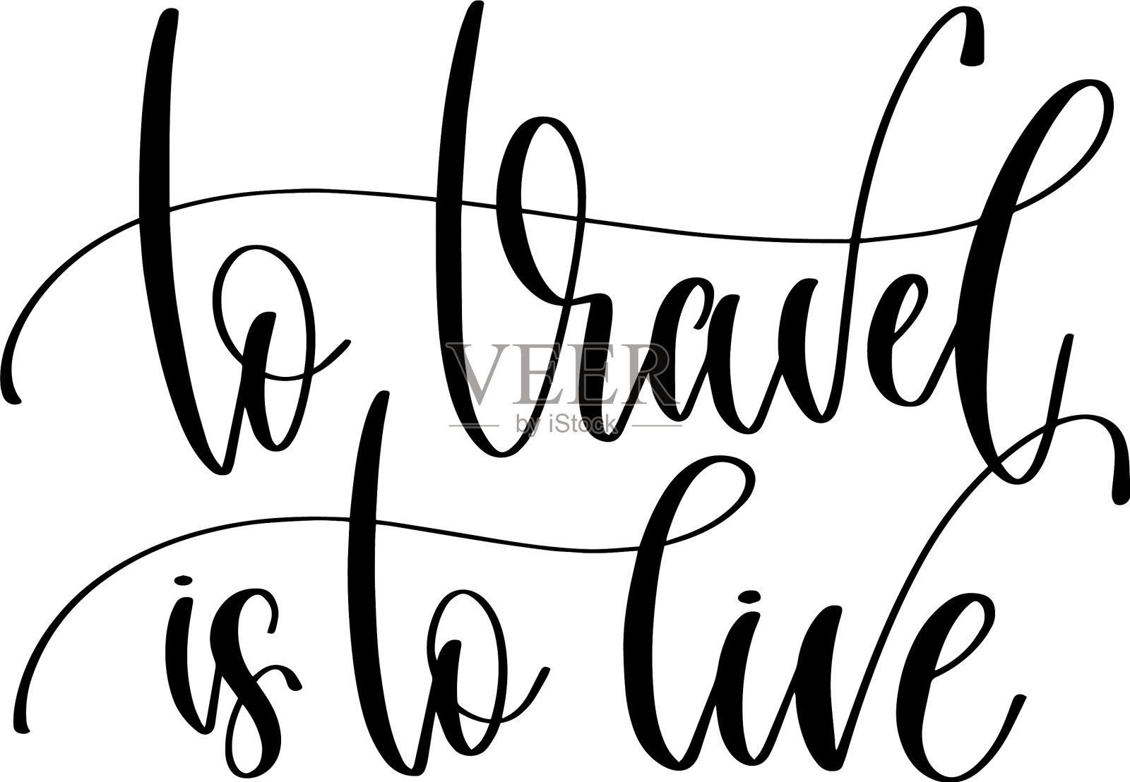 旅行是活的——手刻字题字设计元素图片