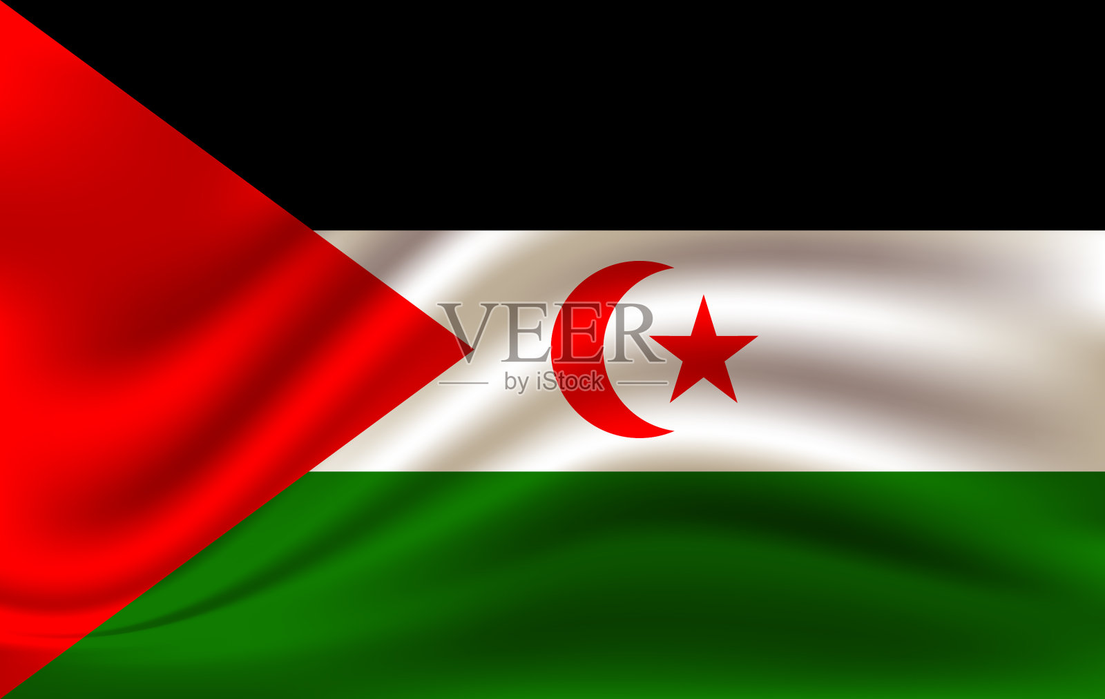 西撒哈拉旗背景布纹理插画图片素材