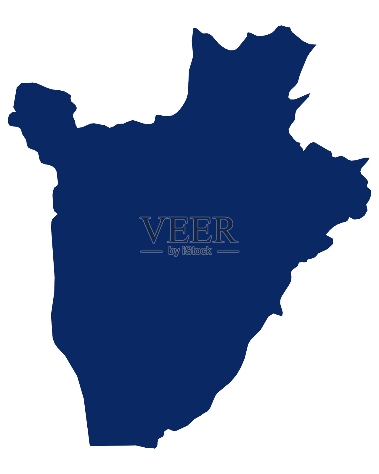 用蓝色绘制布隆迪地图插画图片素材