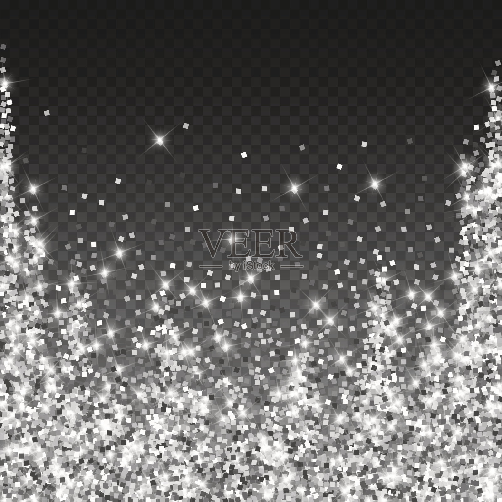 闪闪发光的银色豪华纸屑。Scatte插画图片素材