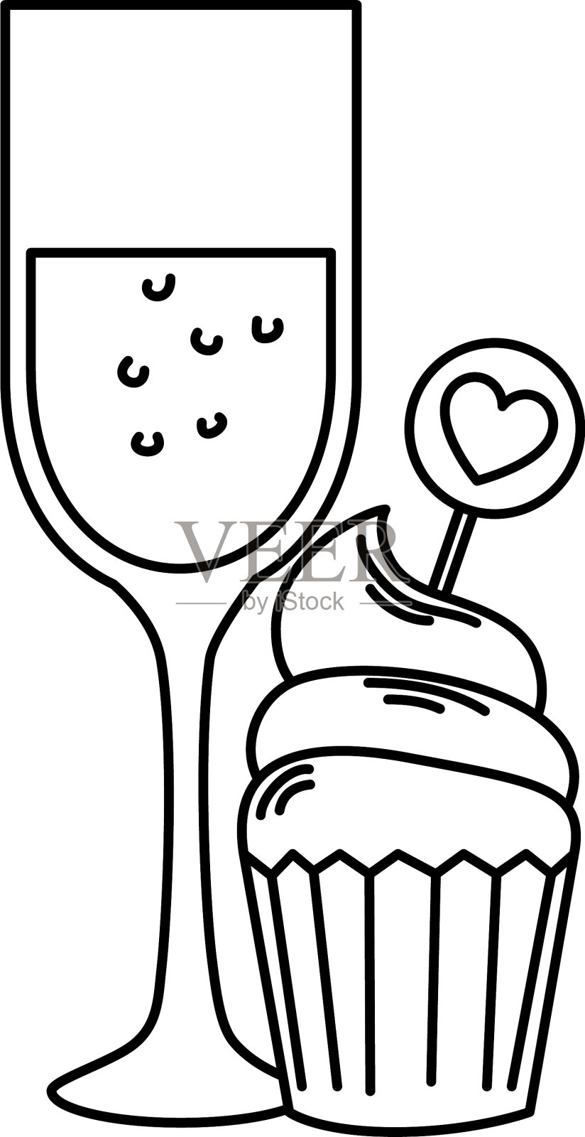 用纸杯蛋糕剪影杯子设计元素图片