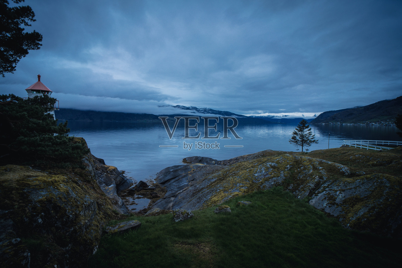 挪威Sogn峡湾地区的峡湾景观照片摄影图片