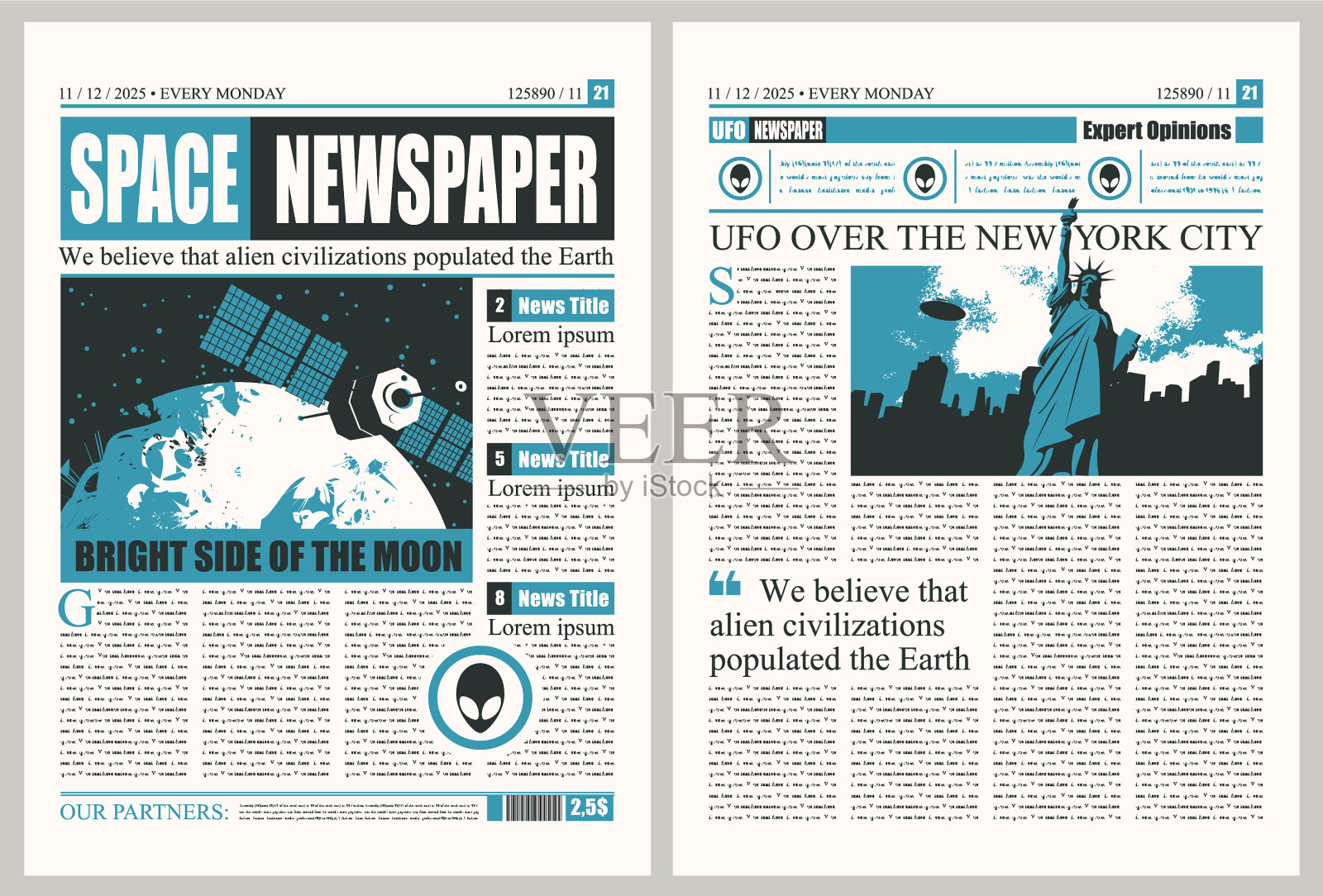 模板为版面报纸的主题设计模板素材