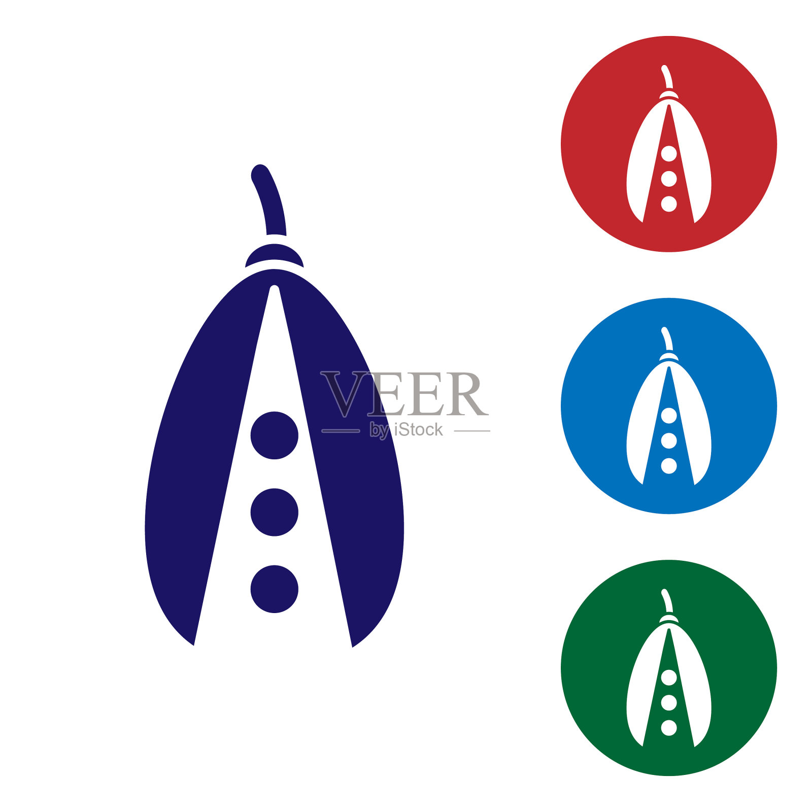 蓝色芸豆图标孤立在白色上图标素材