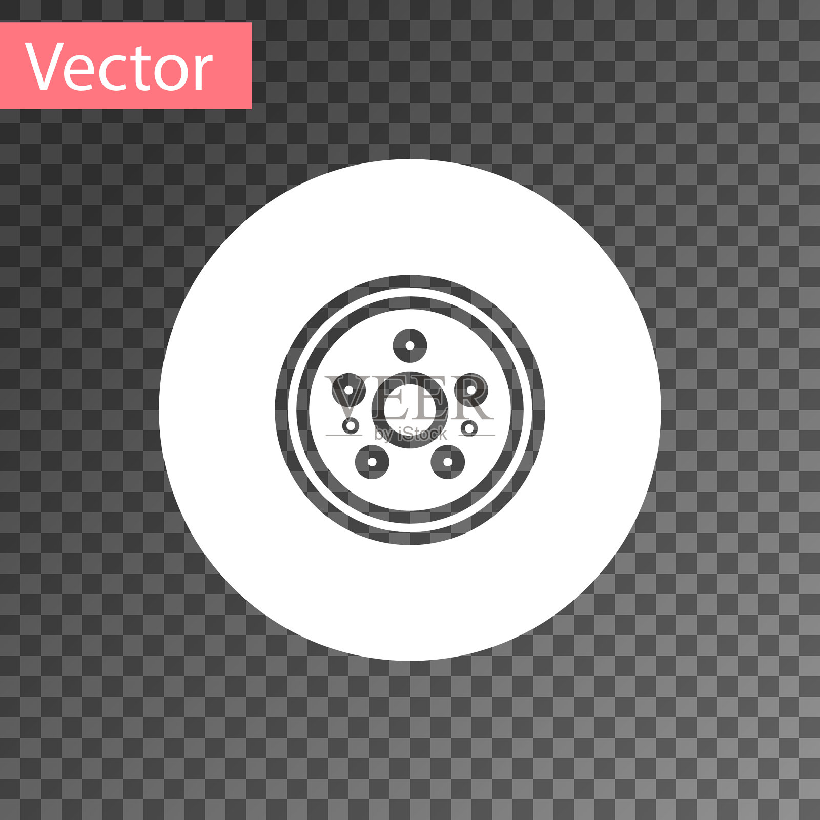 白色汽车刹车盘图标隔离上透明插画图片素材