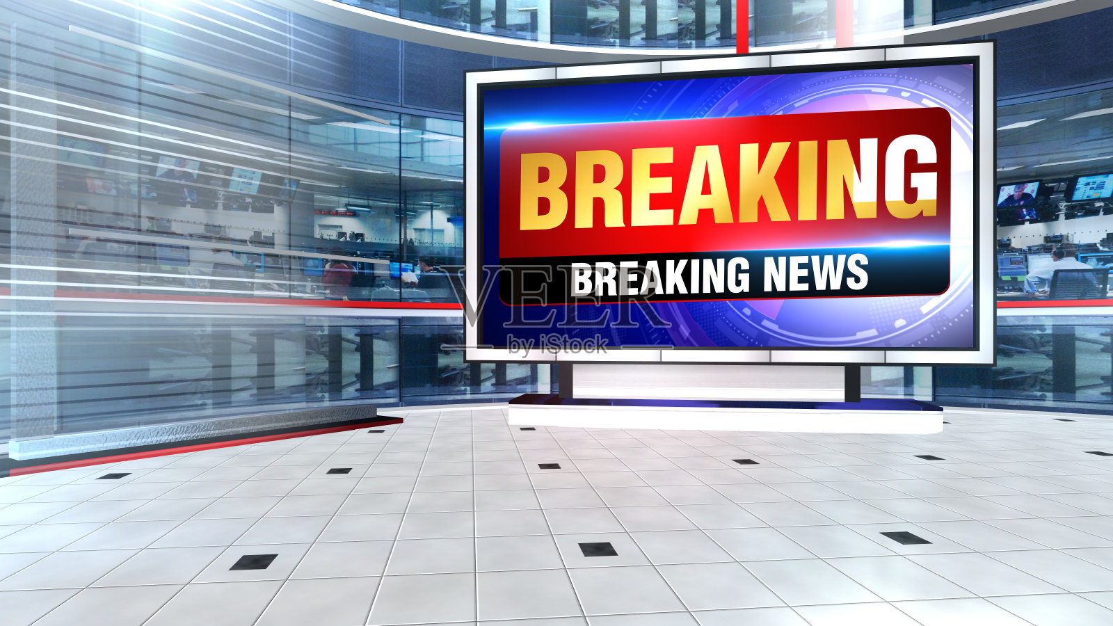 突发新闻3D渲染虚拟布景工作室照片摄影图片