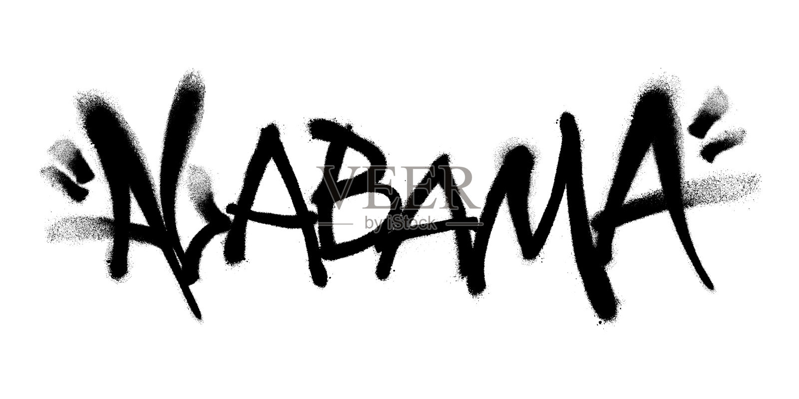 喷洒阿拉巴马字体涂鸦与过度喷在设计元素图片