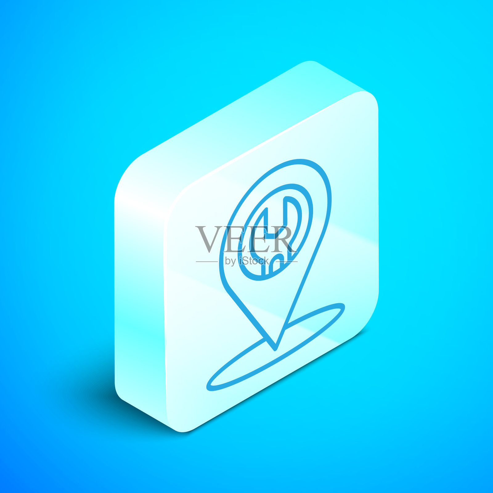 等距线汽车服务图标隔离在蓝色插画图片素材