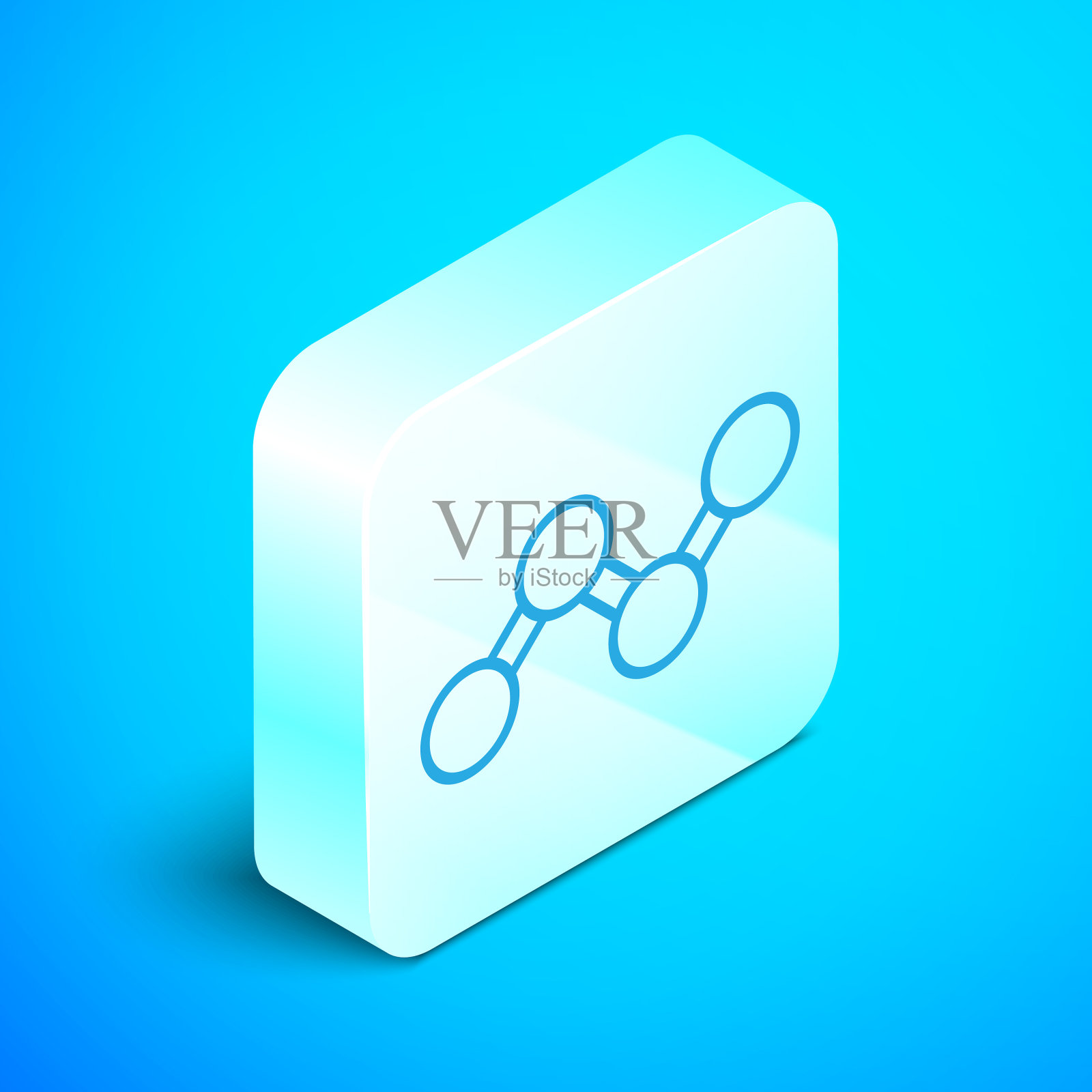 等距线共享图标隔离在蓝色插画图片素材