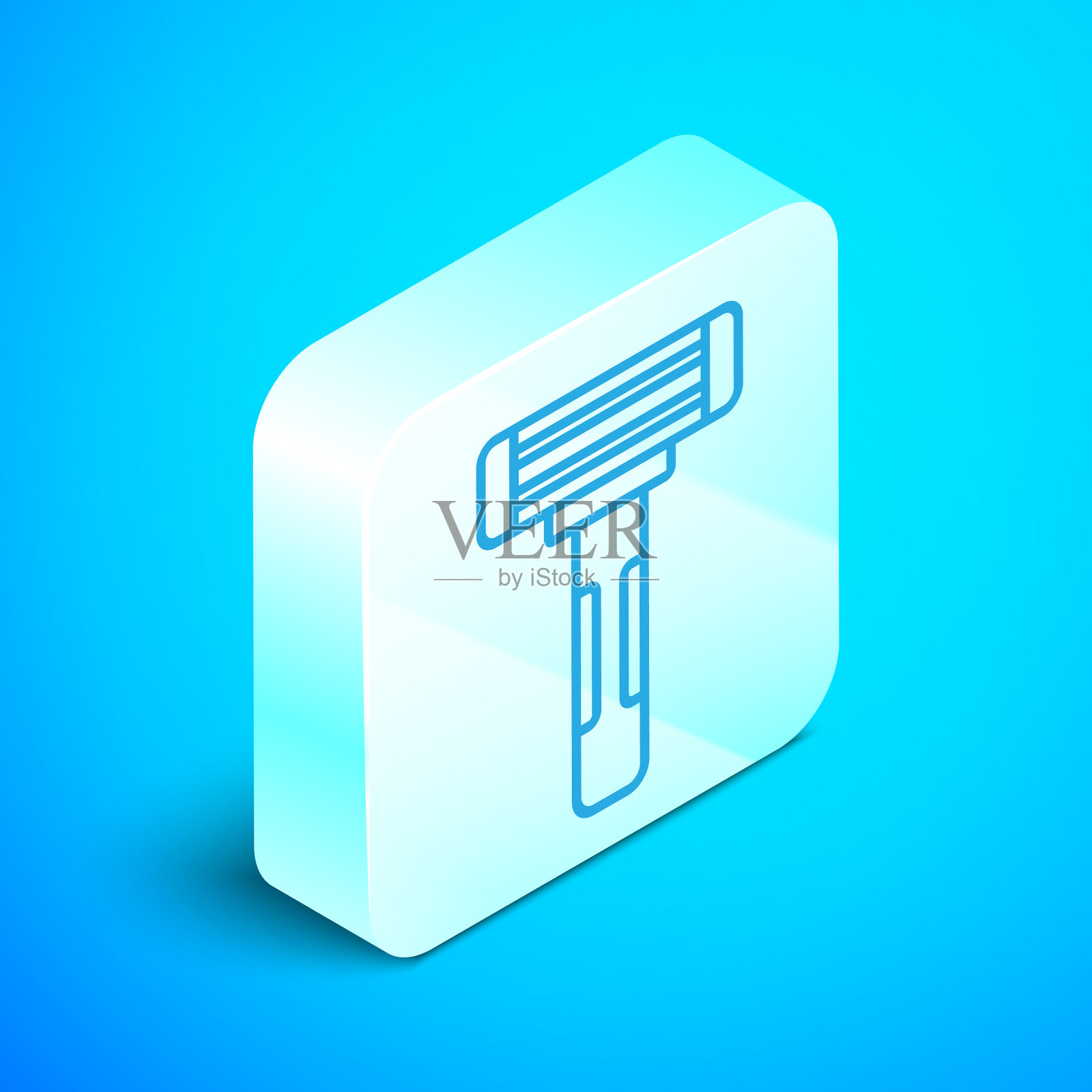 等距线剃须刀图标孤立上插画图片素材