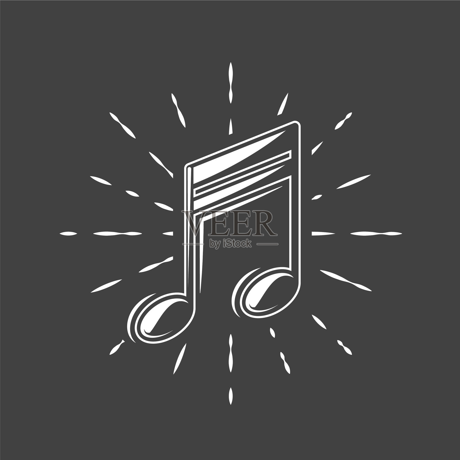 音符被描绘在一个背景插画图片素材