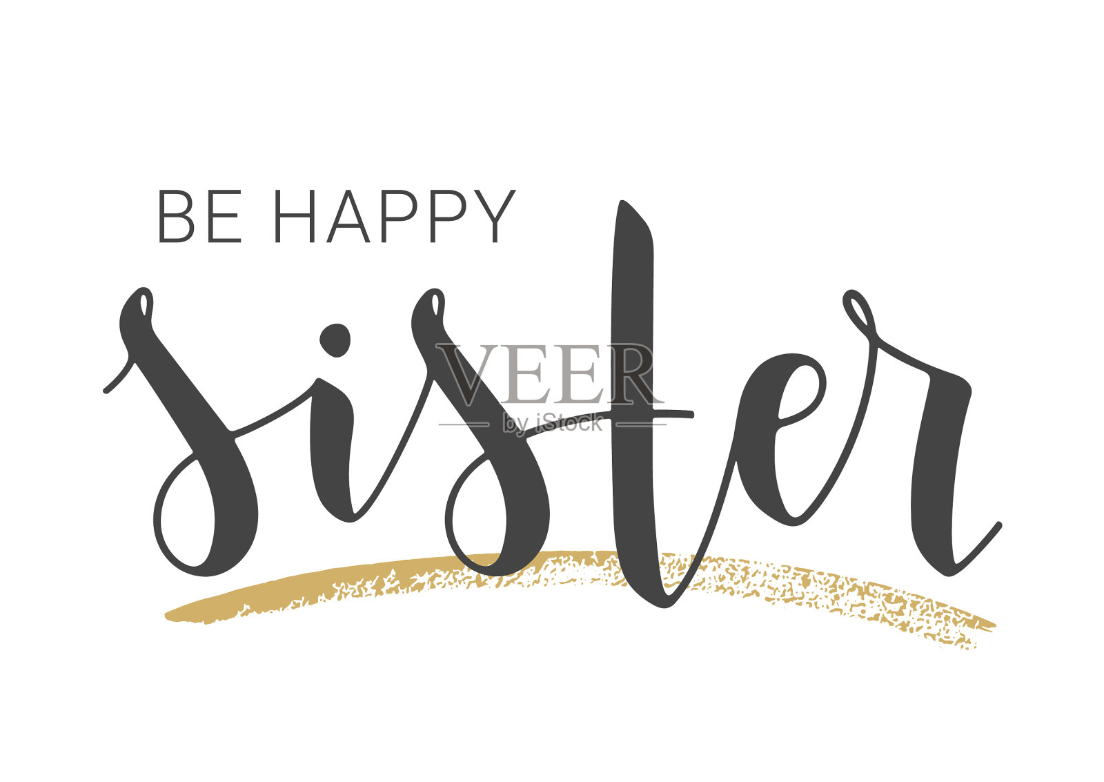 手写字母是幸福的姐姐插画图片素材
